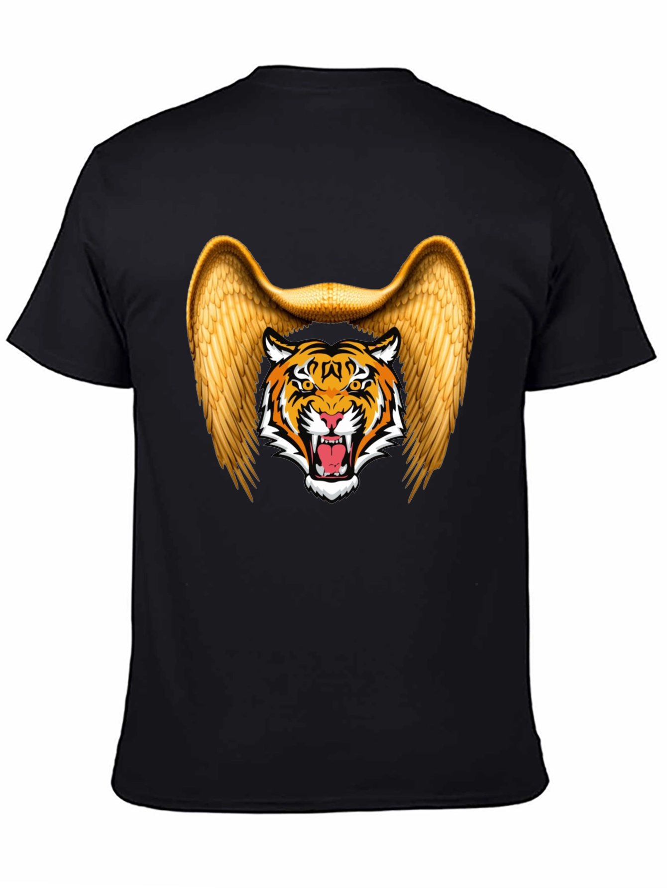 Black Winged Tiger Graphic Tee - Cool Black T-Shirt view 4