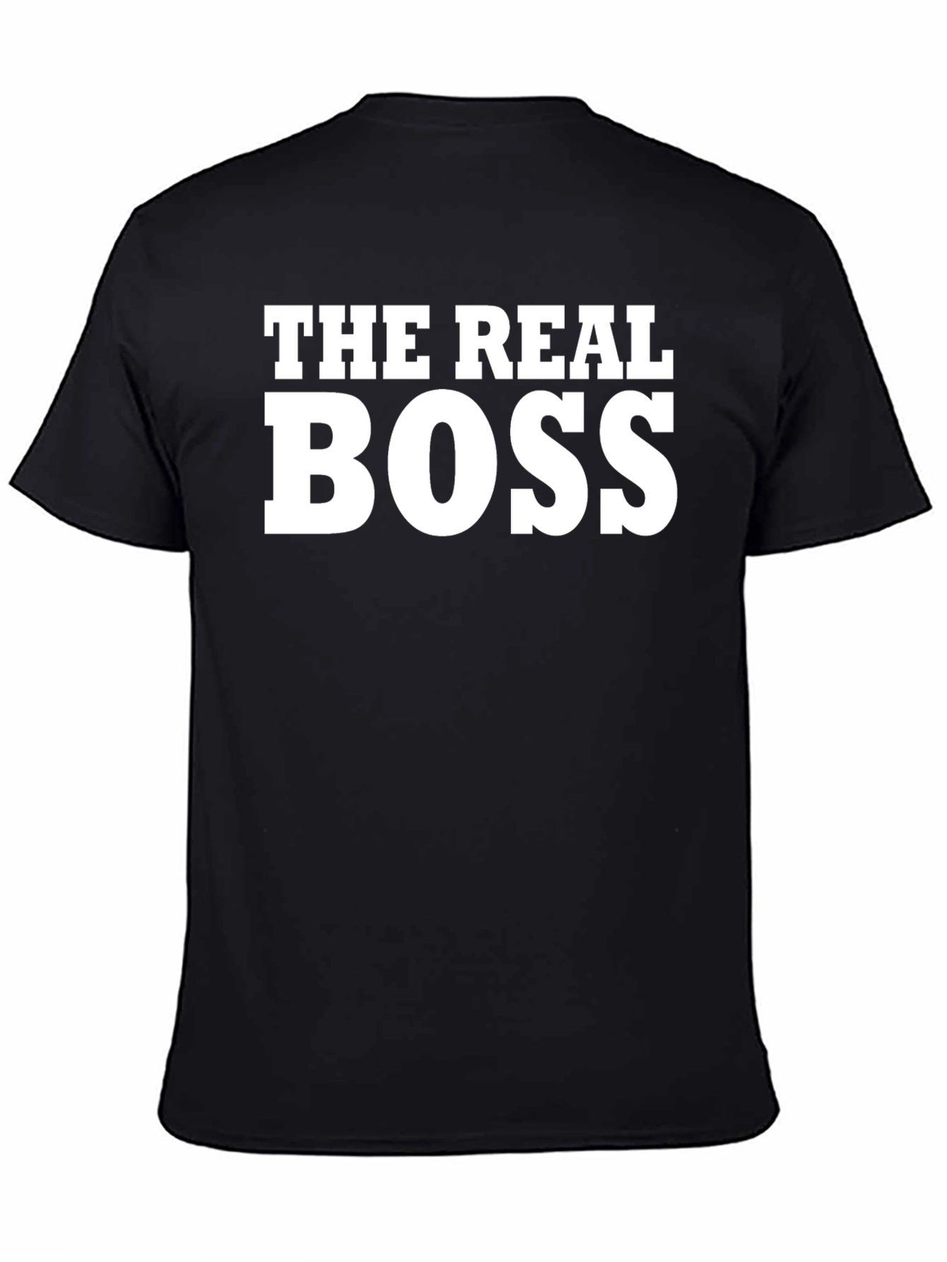 Black The Real Boss Graphic Tee - Bold Statement Shirt view 4