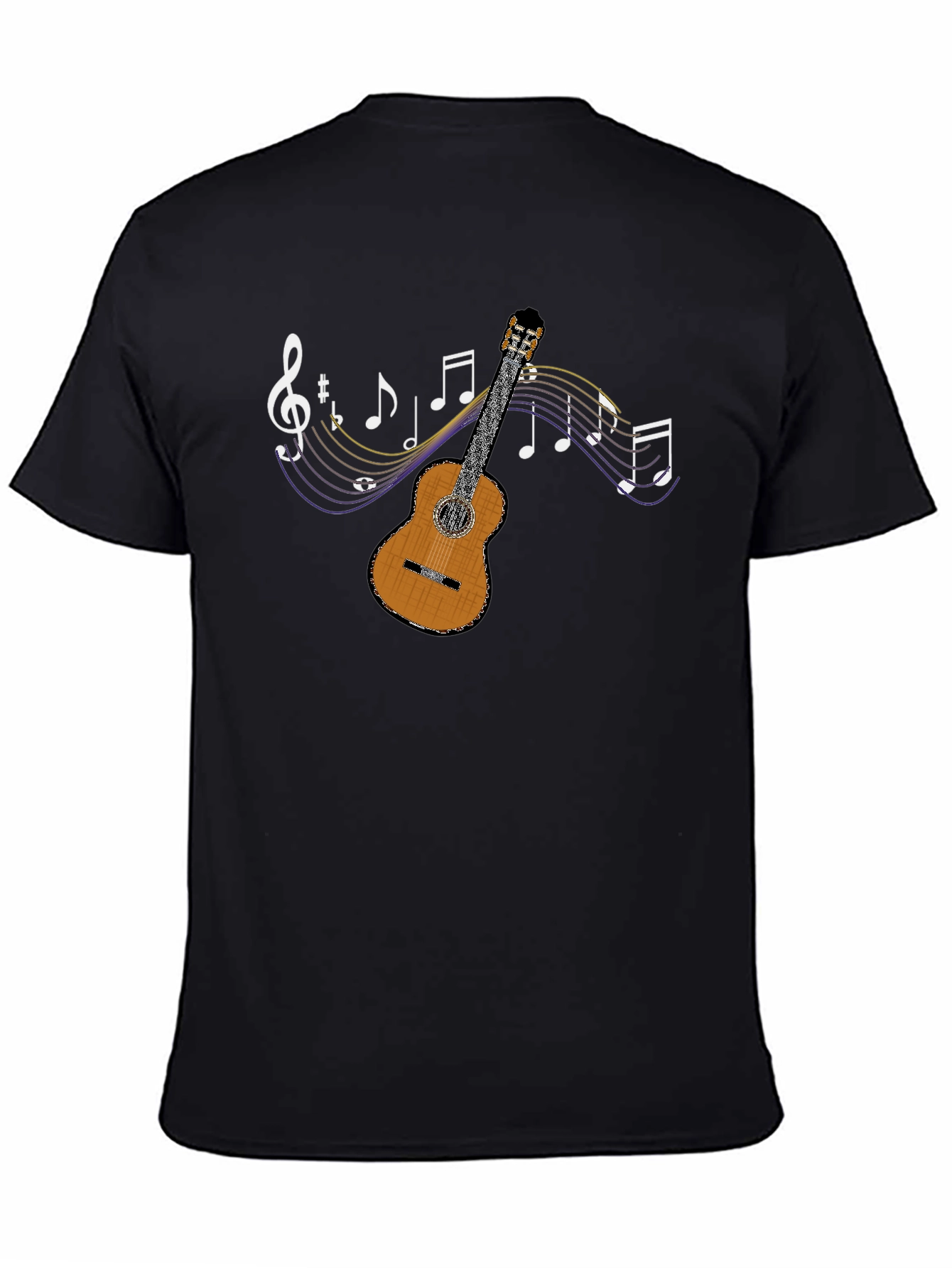 Black Musical Guitar Graphic T-Shirt - Stylish & Unique! view 4