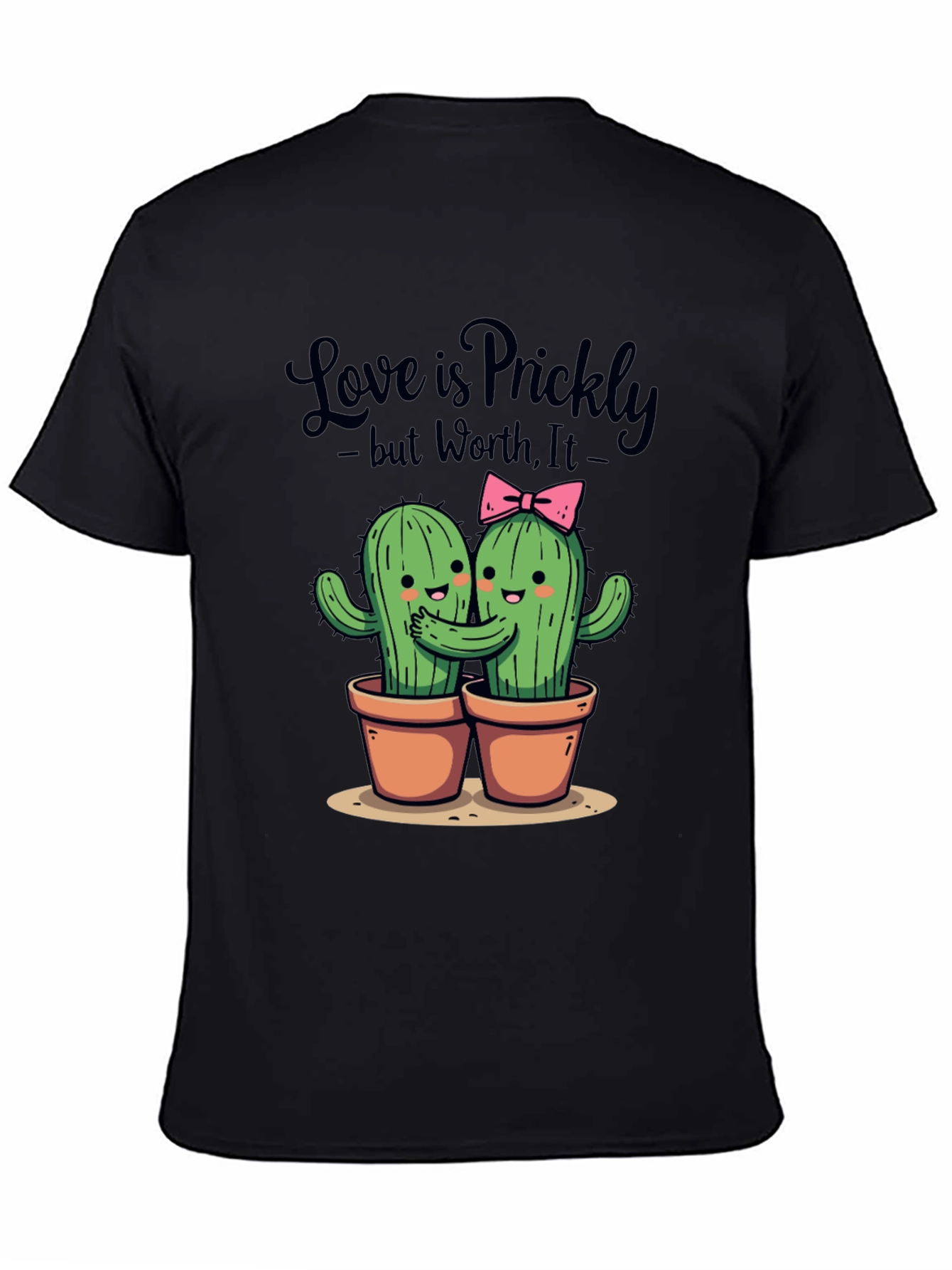 Black Love is Prickly T-Shirt - Cute Cactus Design view 4