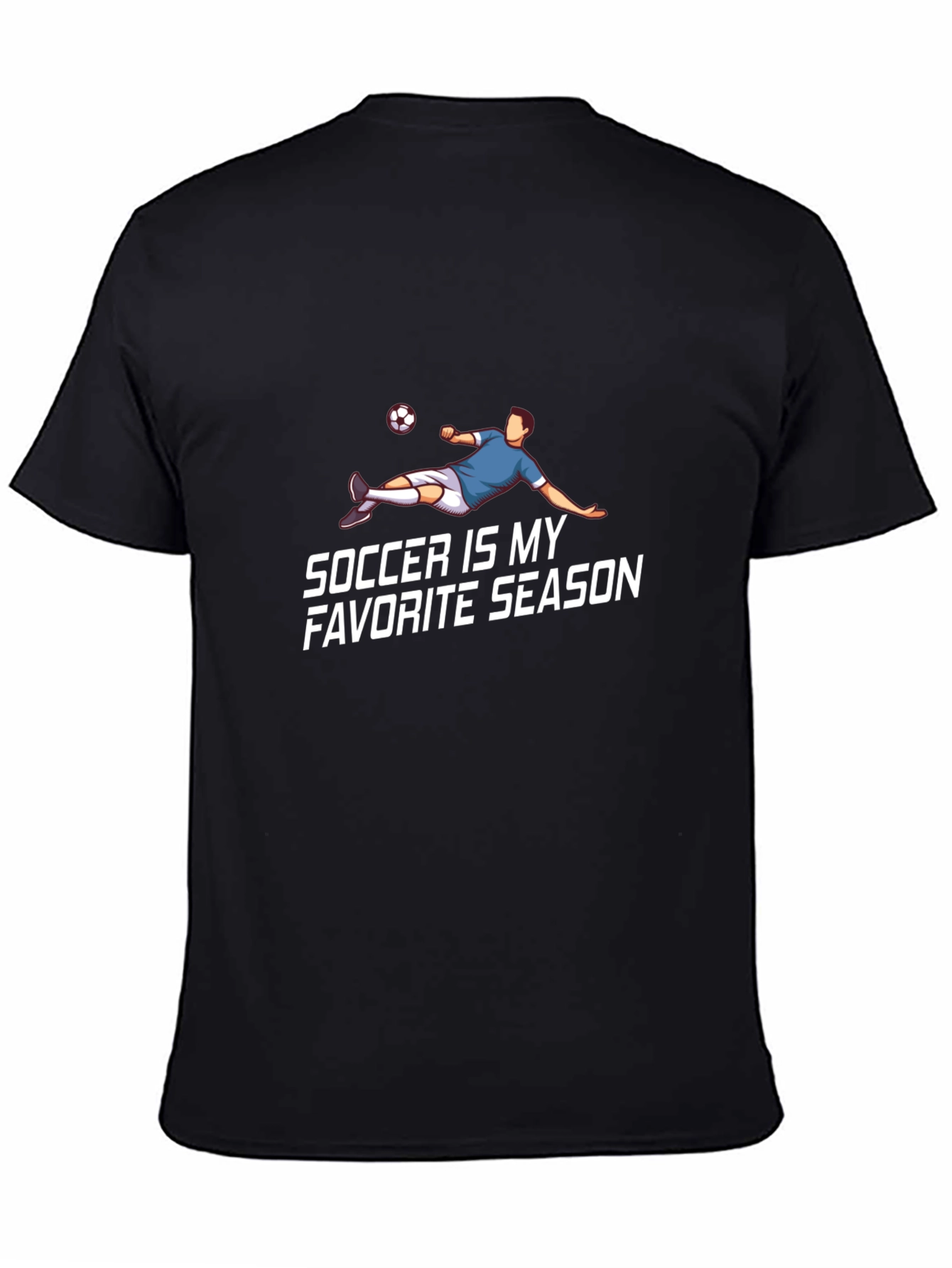 Black Soccer Is My Favorite Season T-Shirt view 4
