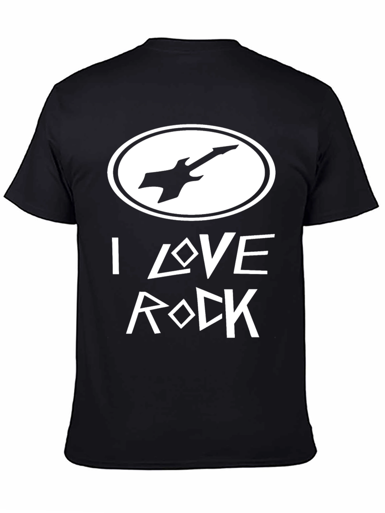Black I Love Rock Black Graphic Tee view 4