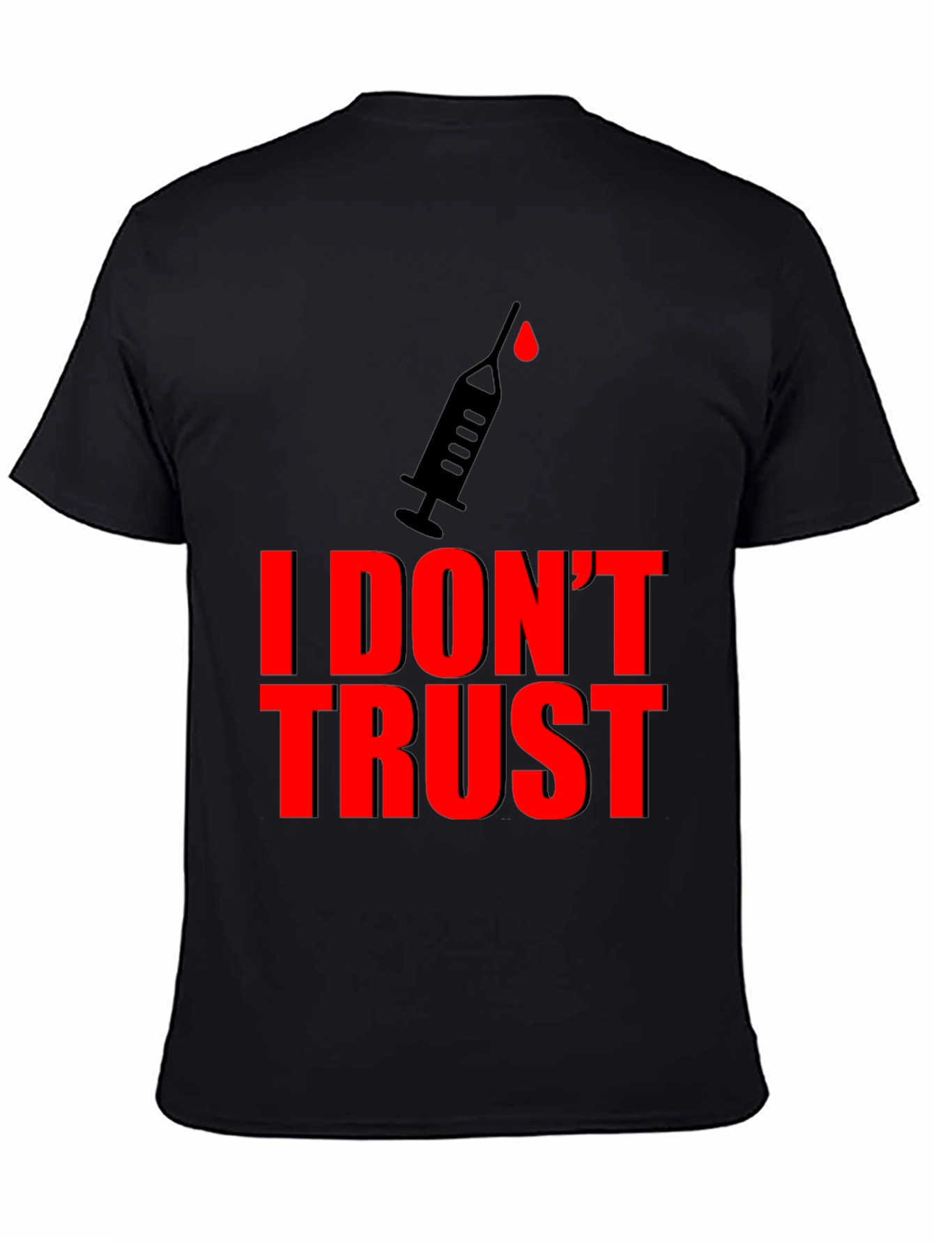 Black I Don't Trust Graphic Tee - Conspiracy Statement T-Shirt view 4