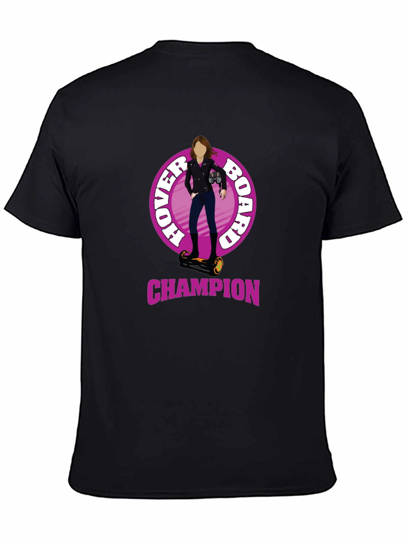 Black Hoverboard Champion Graphic Tee - Unique Design view 4