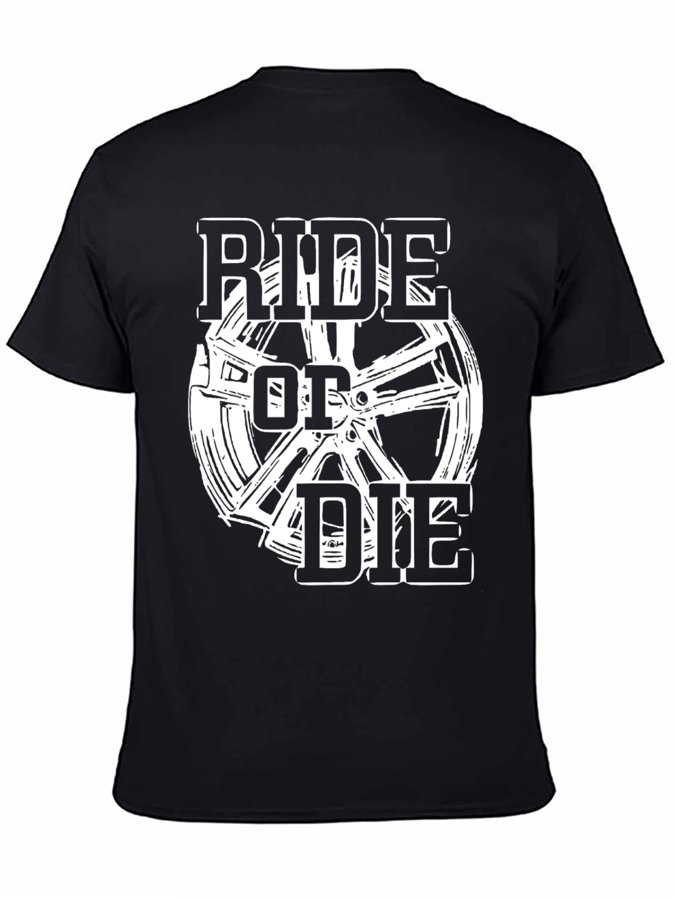 Black Ride or Die Graphic Tee - Black Cotton Blend view 4