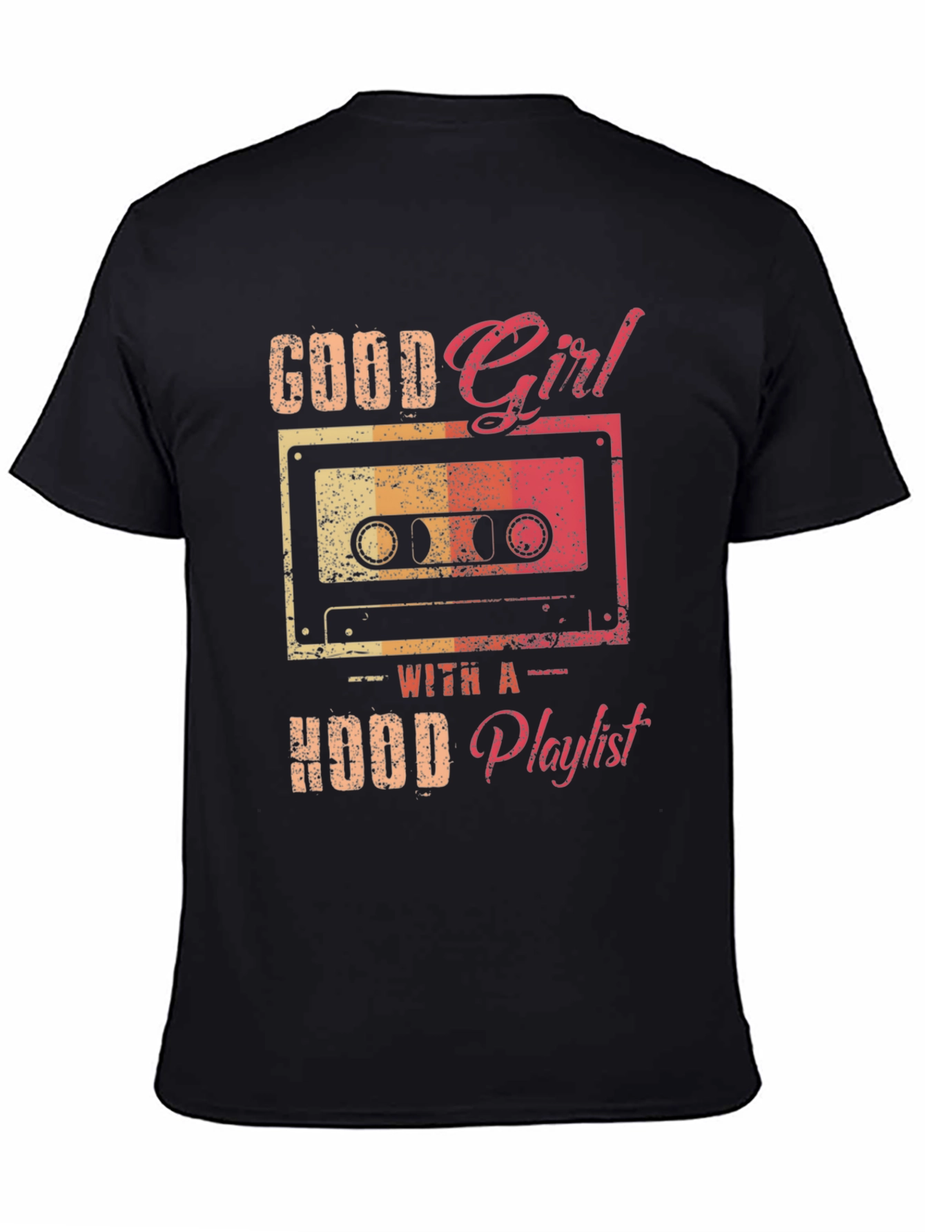 Black Good Girl Hood Playlist Graphic Tee view 4