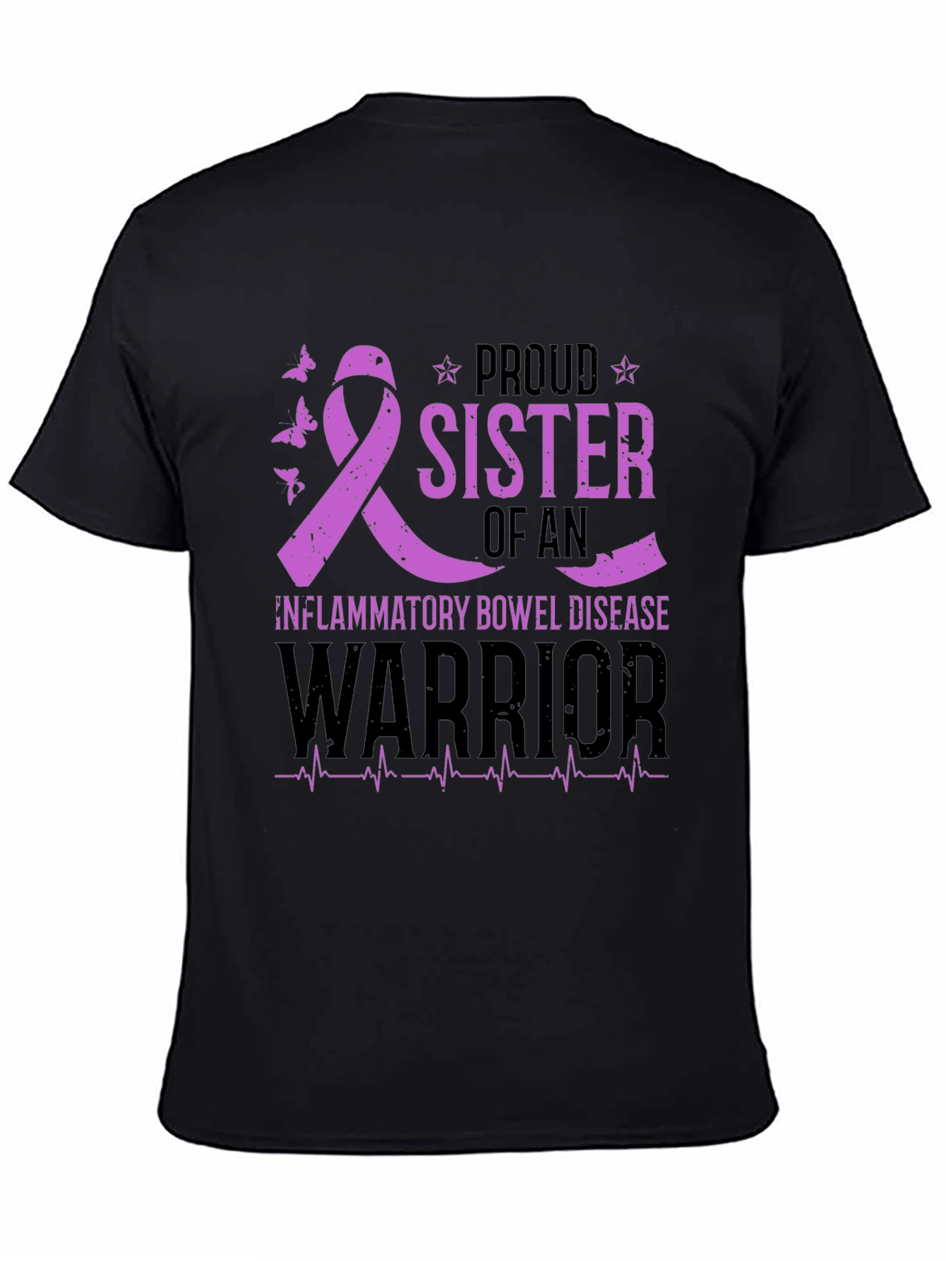 Black Proud Sister Inflammatory Bowel Disease Awareness T-Shirt view 4