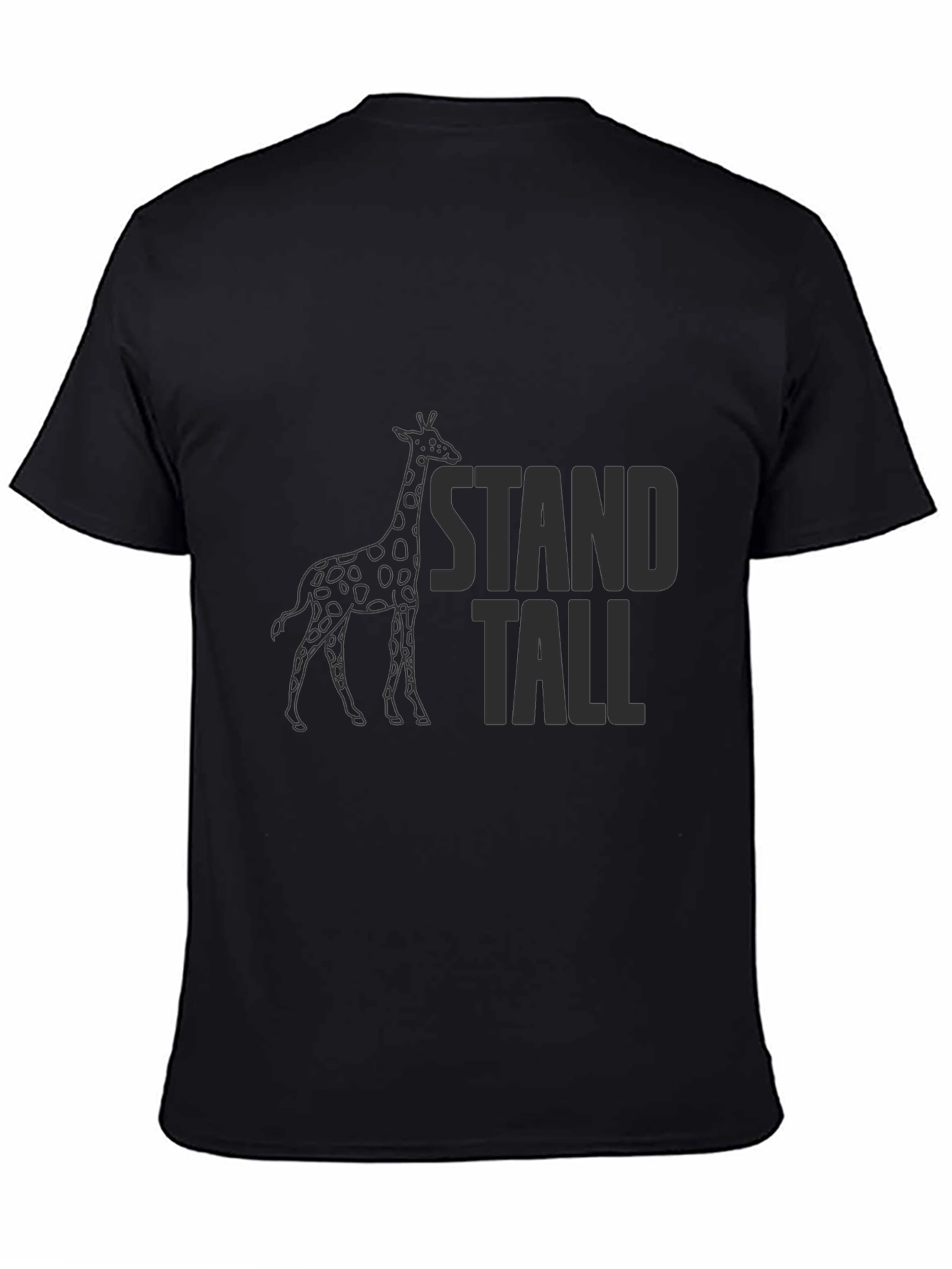 Black Stand Tall Giraffe Graphic Tee - Black view 4