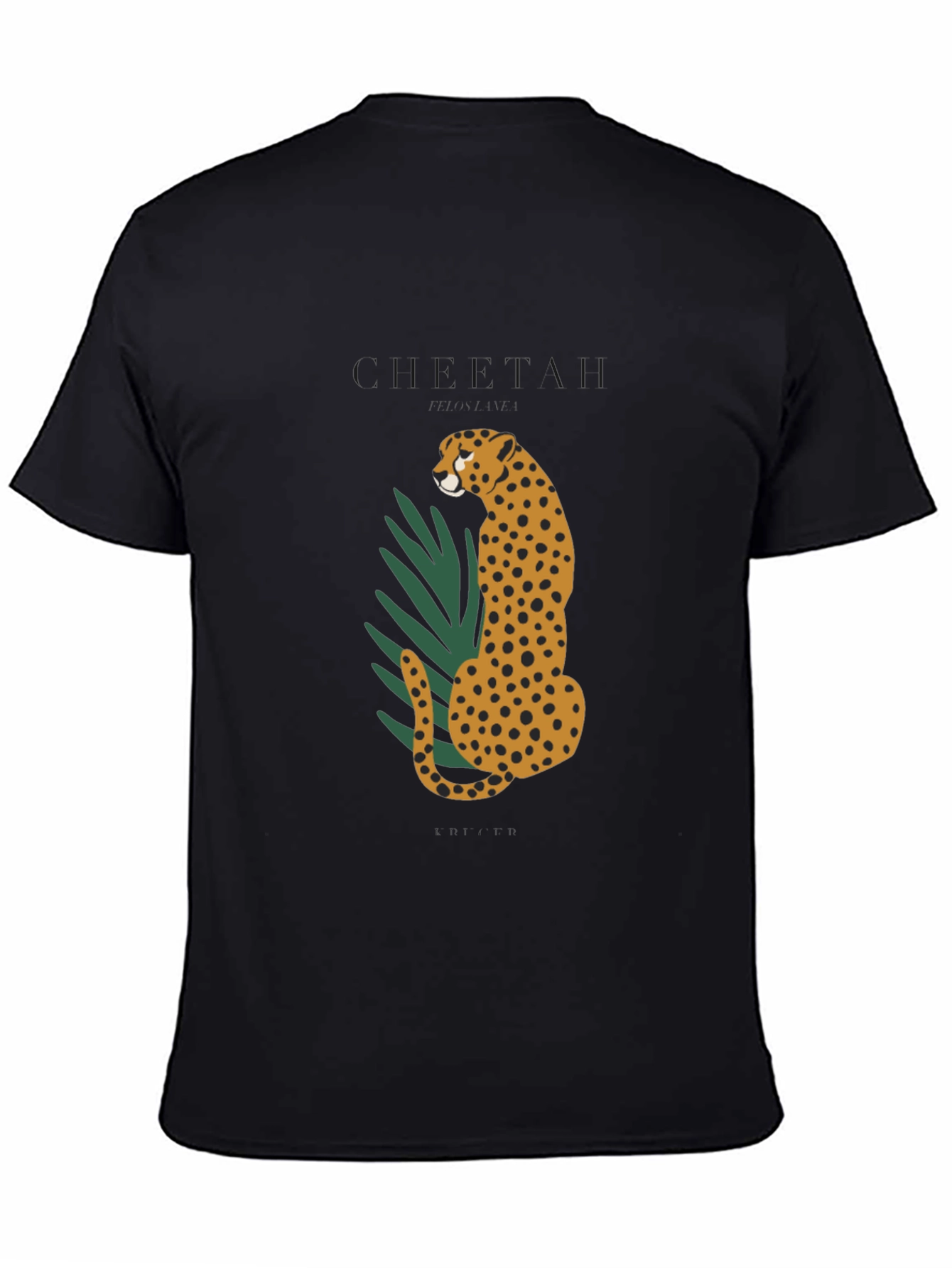 Black Cheetah Graphic Black T-Shirt view 4