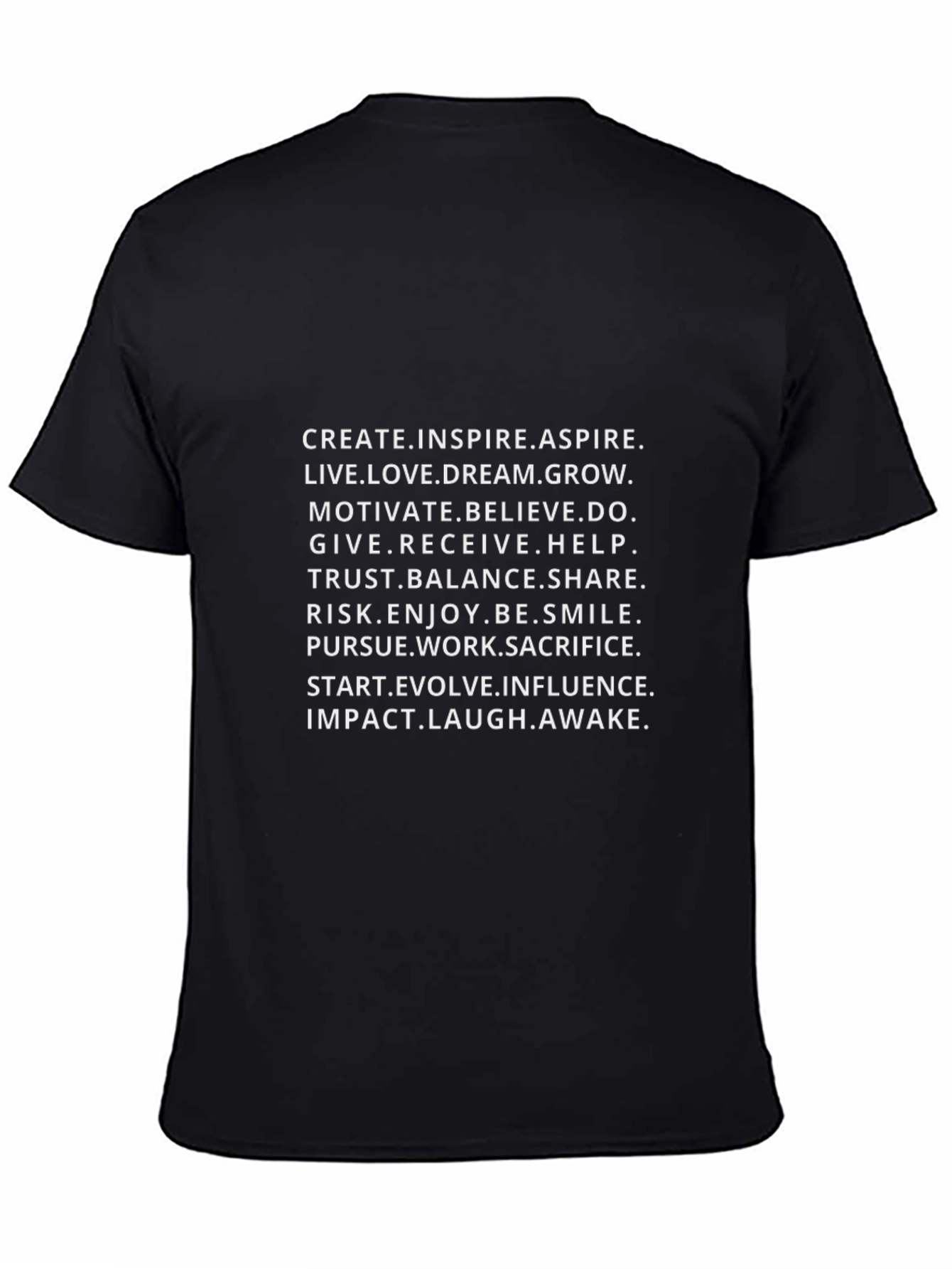 Black Inspire Positive Vibes T-Shirt view 4