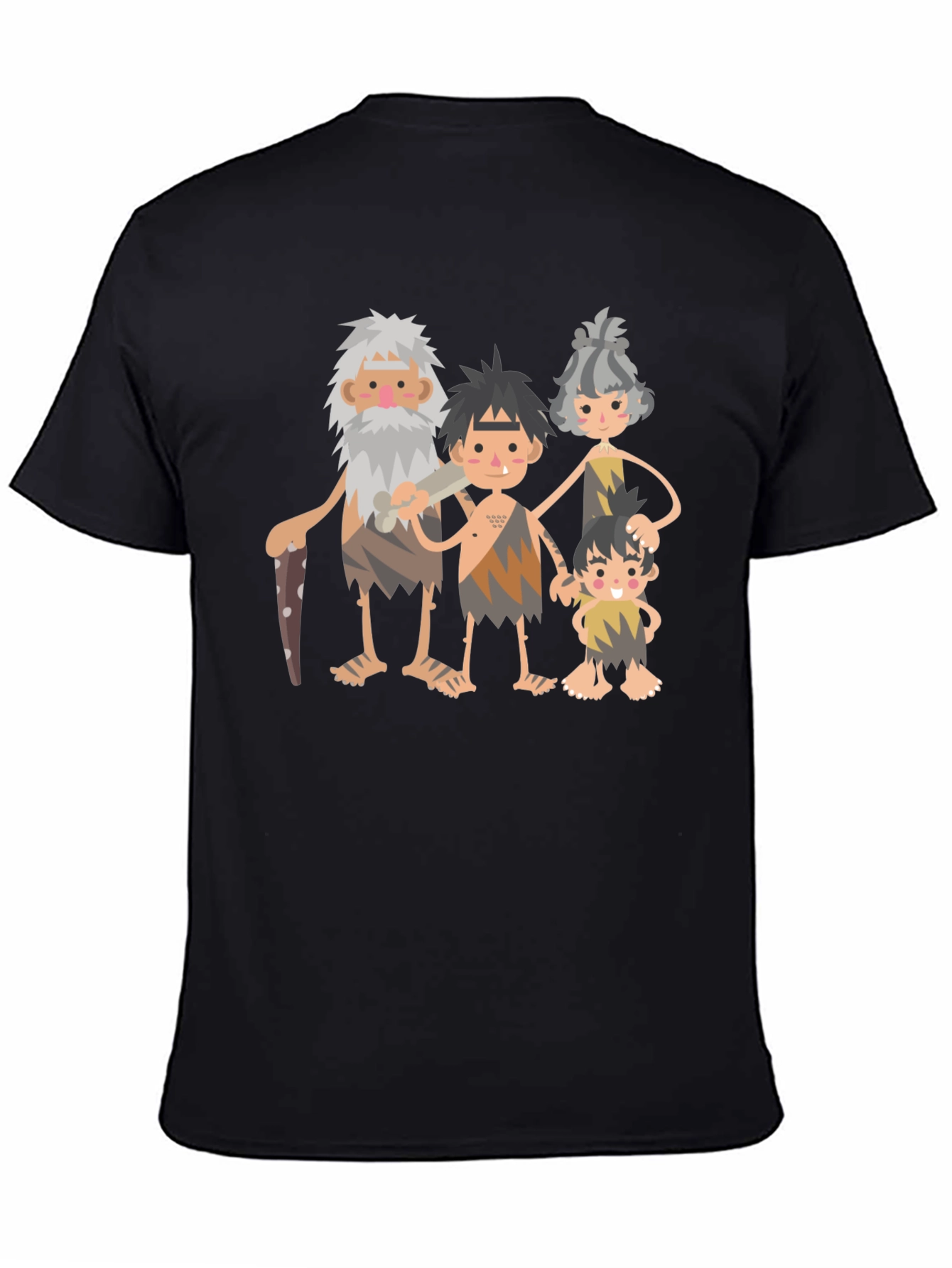 Black Caveman Family Graphic Tee - Black view 4