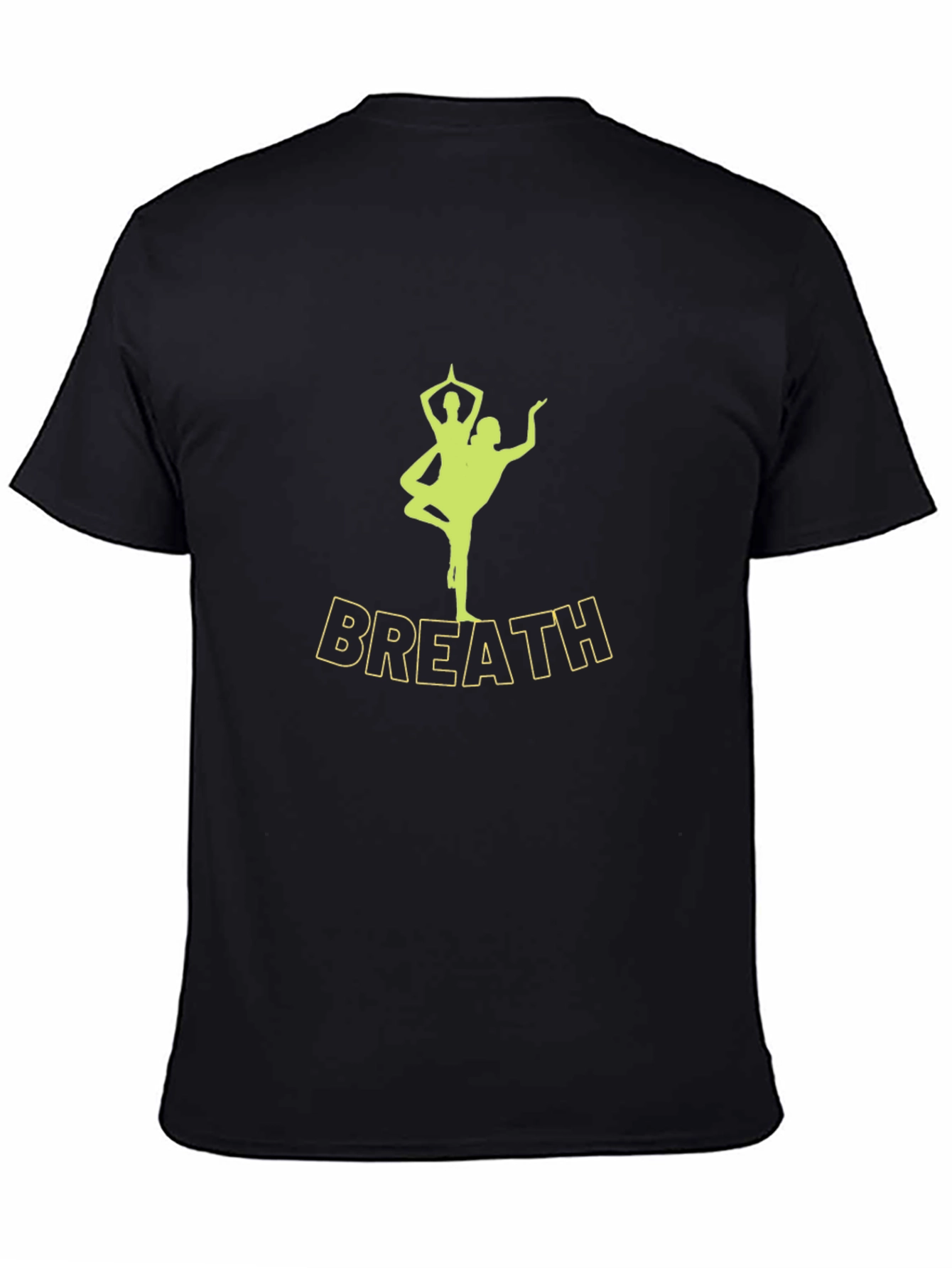 Black Breath Yoga Pose T-Shirt - Men's Black Tee view 4