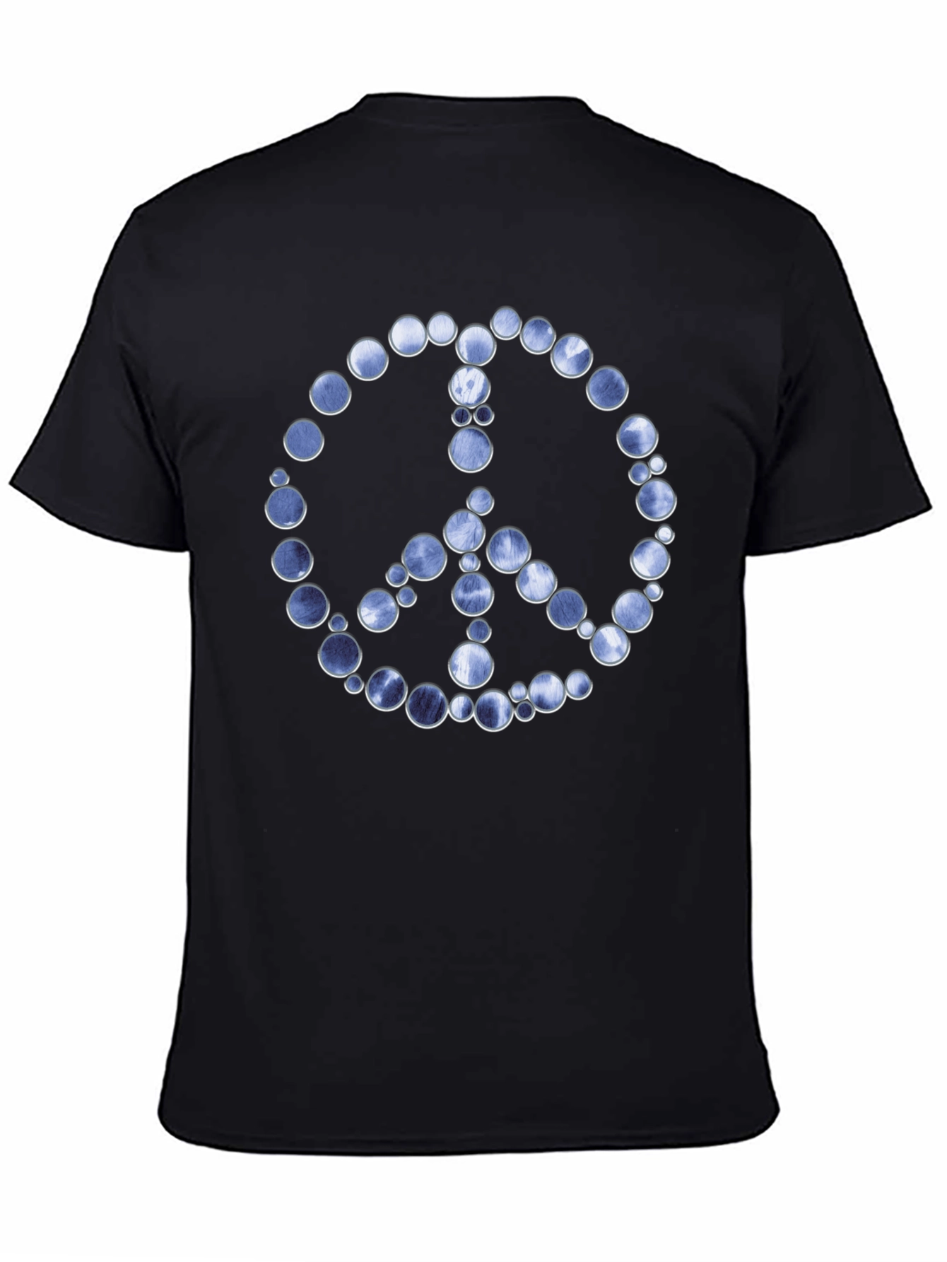Black Peace Sign Graphic Tee - Black Cotton Blend view 4