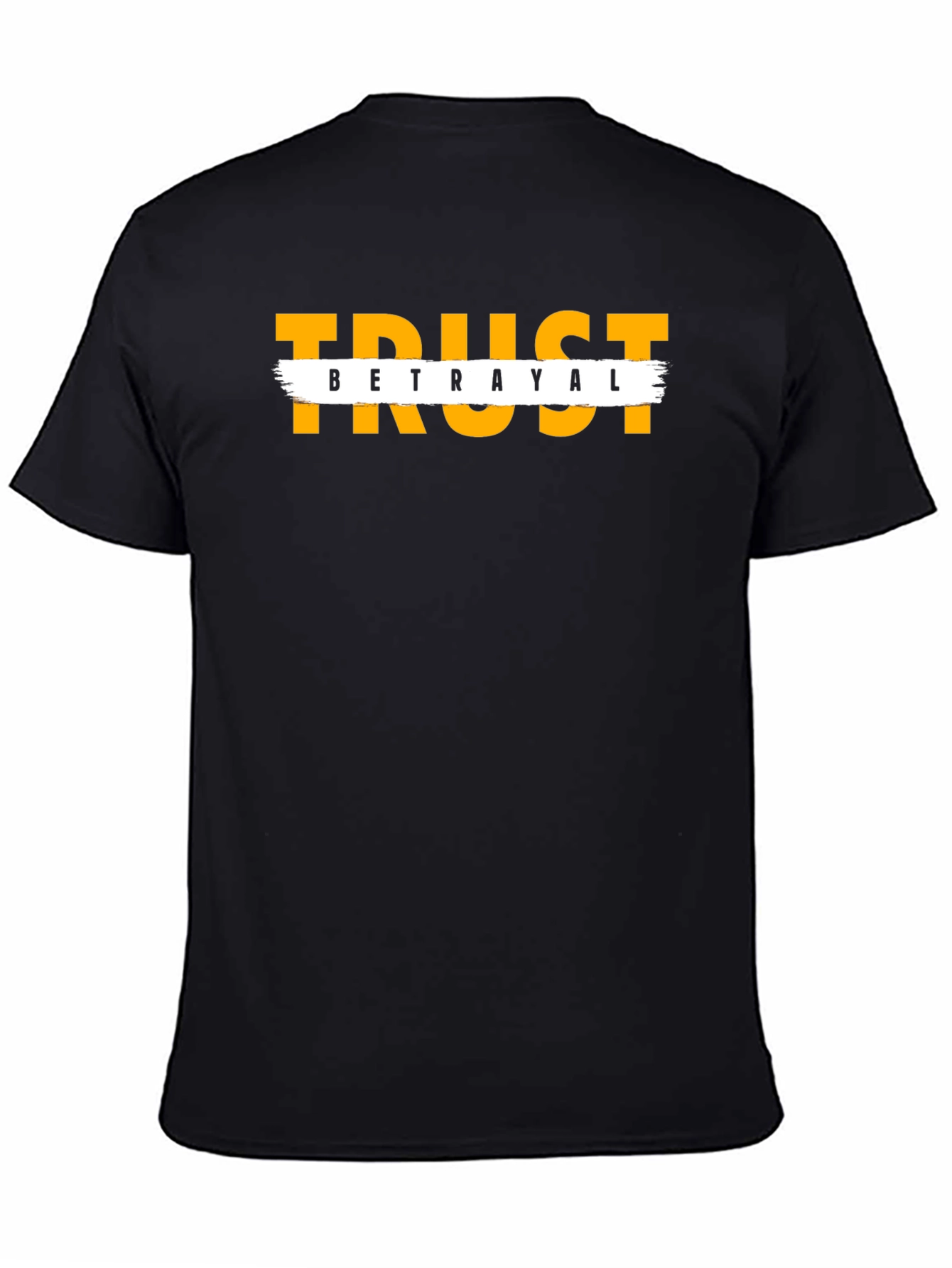 Black Trust Betrayal Graphic Tee - Black Casual T-Shirt view 4