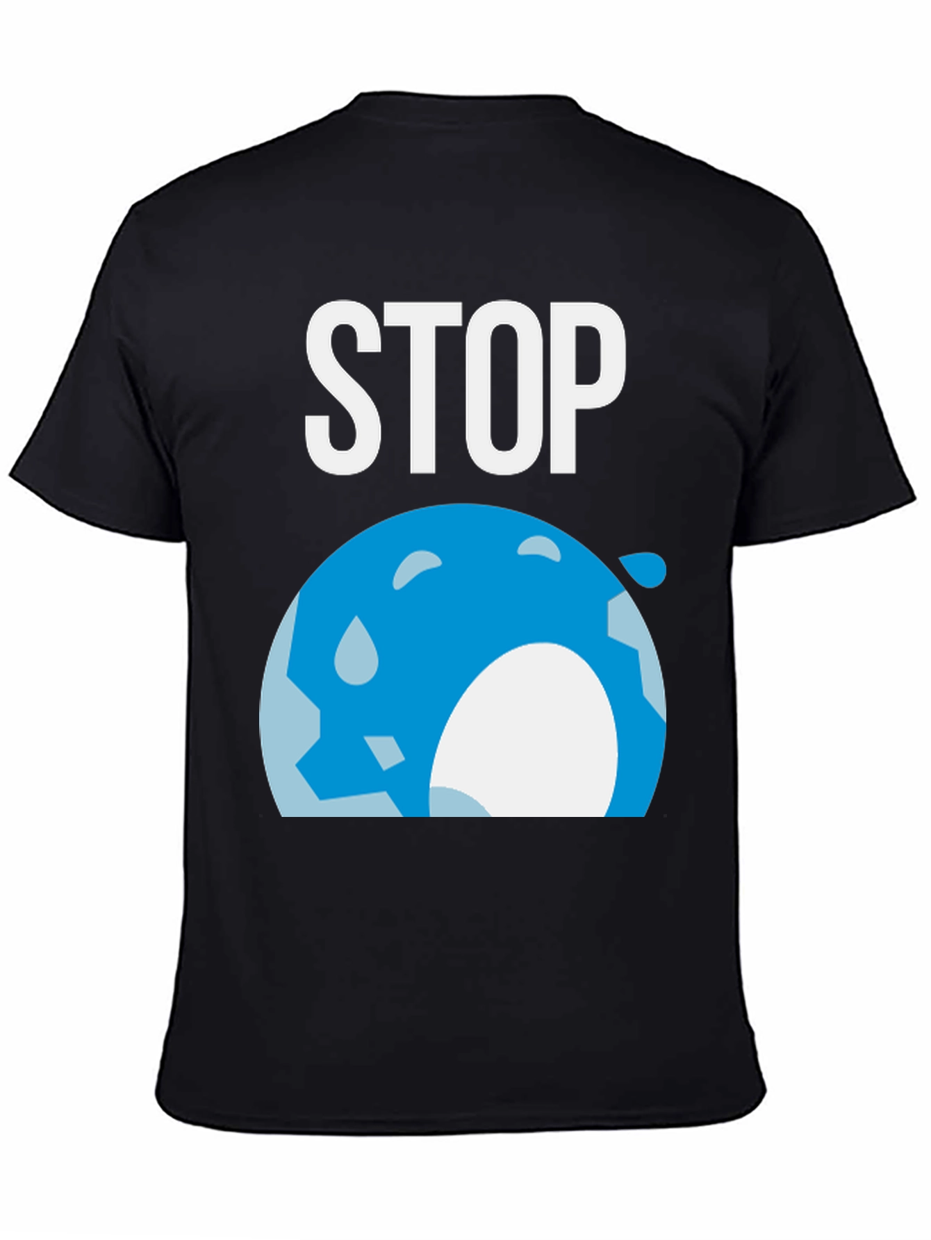 Black Stop Global Warming Graphic T-Shirt view 4