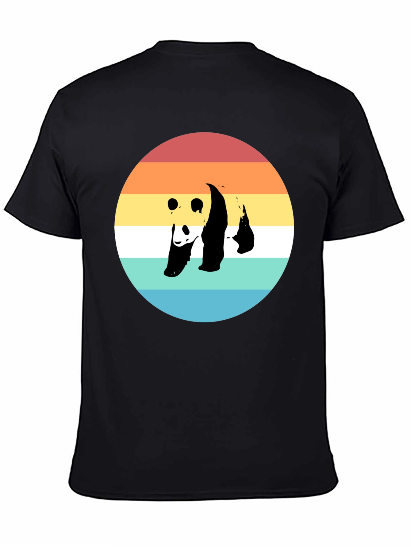 Black Panda Sunset Graphic Tee - Trendy Casual Shirt view 4