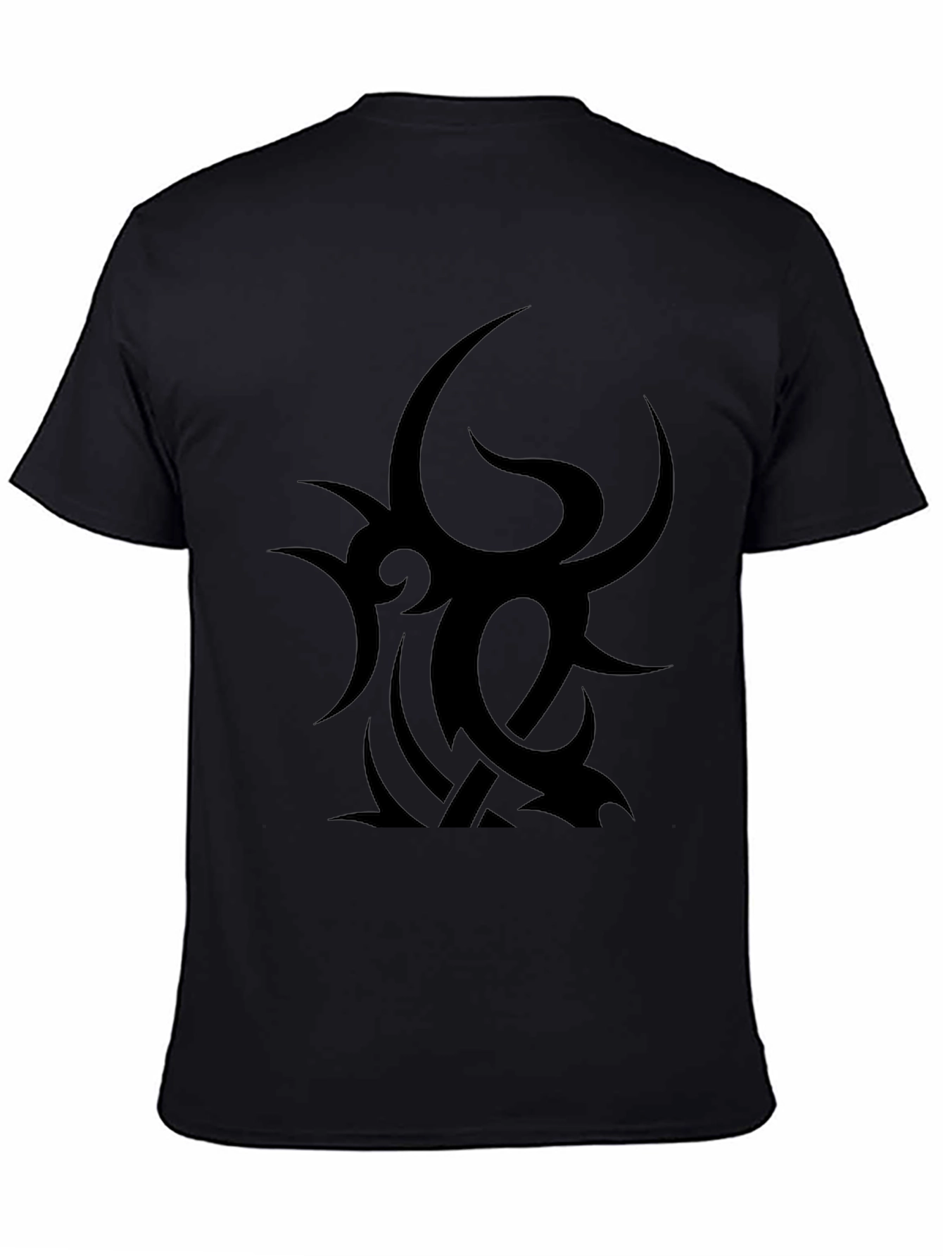 Black Tribal Graphic Black Tee - Bold & Edgy Style view 4