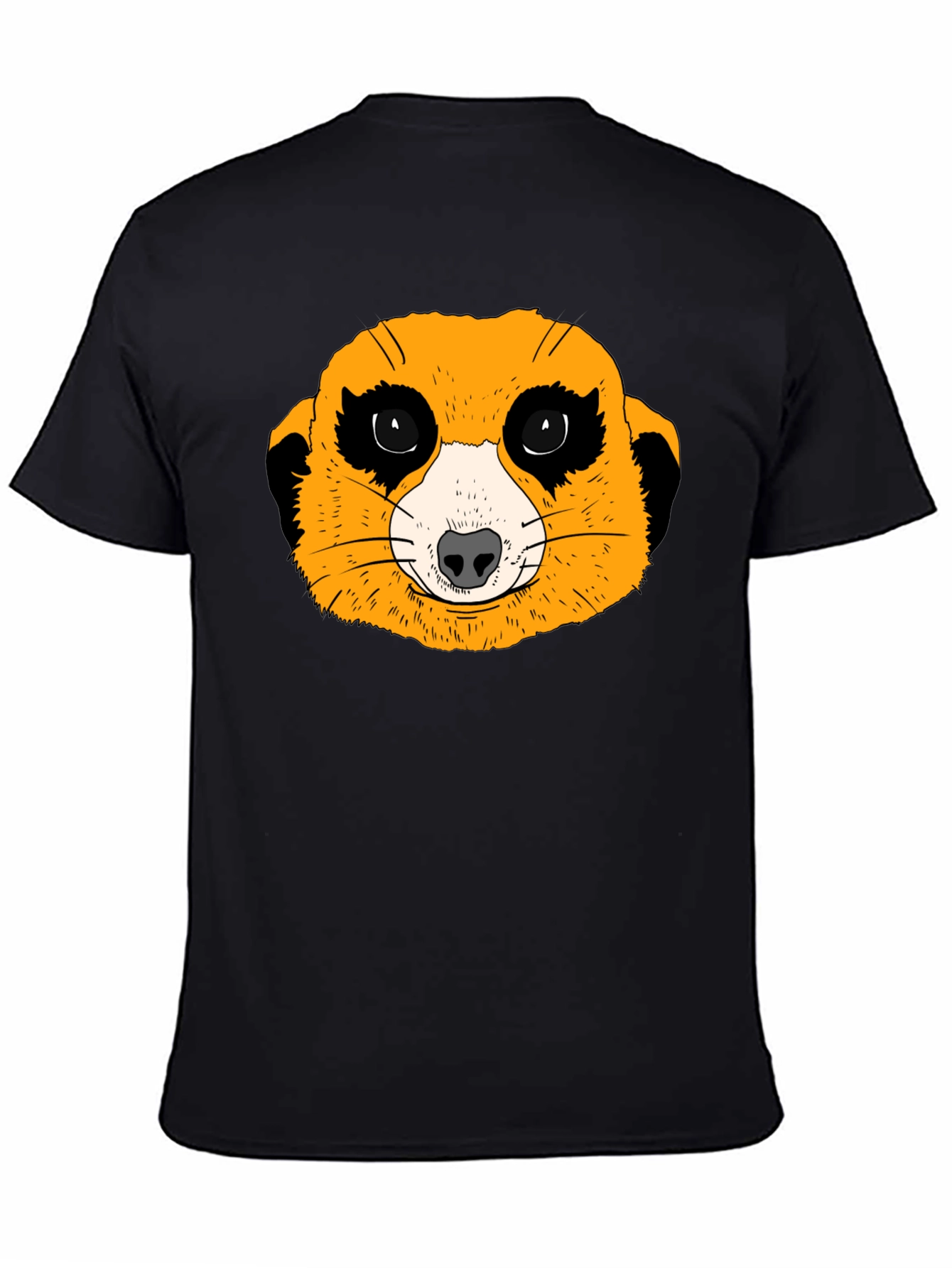 Black Meerkat Graphic Tee - Black Cotton T-Shirt view 4