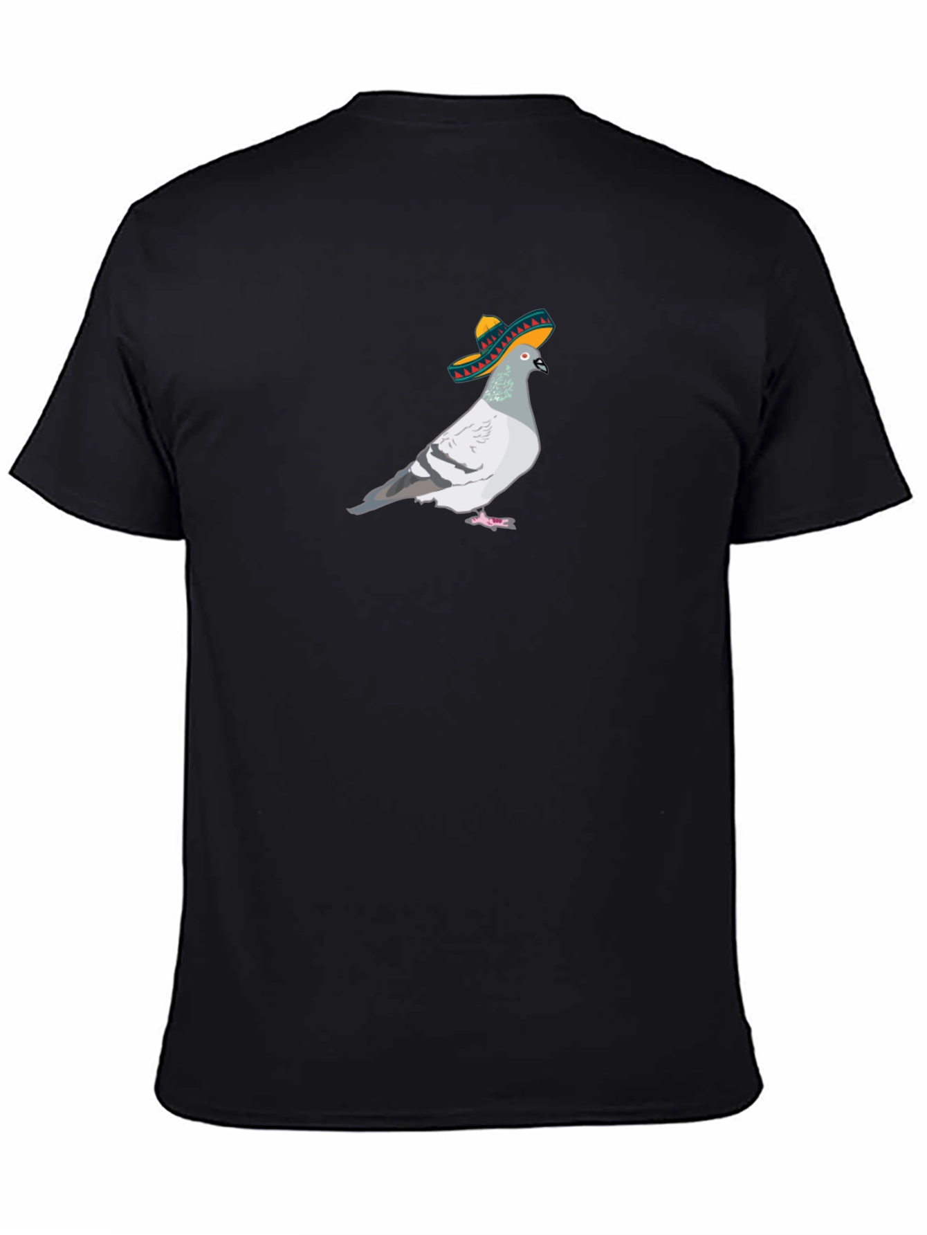 Black Pigeon in Sombrero Graphic T-Shirt view 4