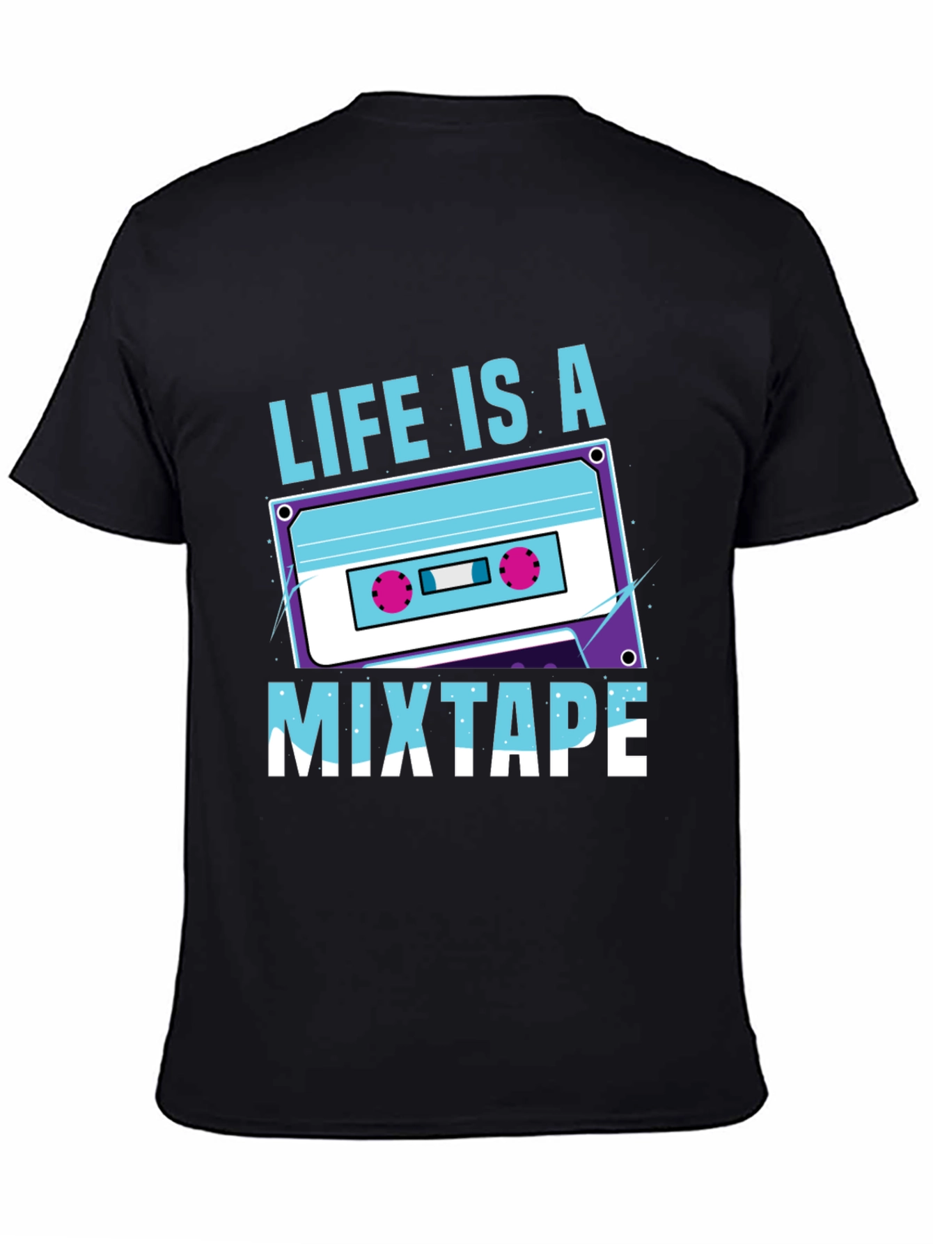Black Life Is A Mixtape Graphic Tee - Retro Style view 4