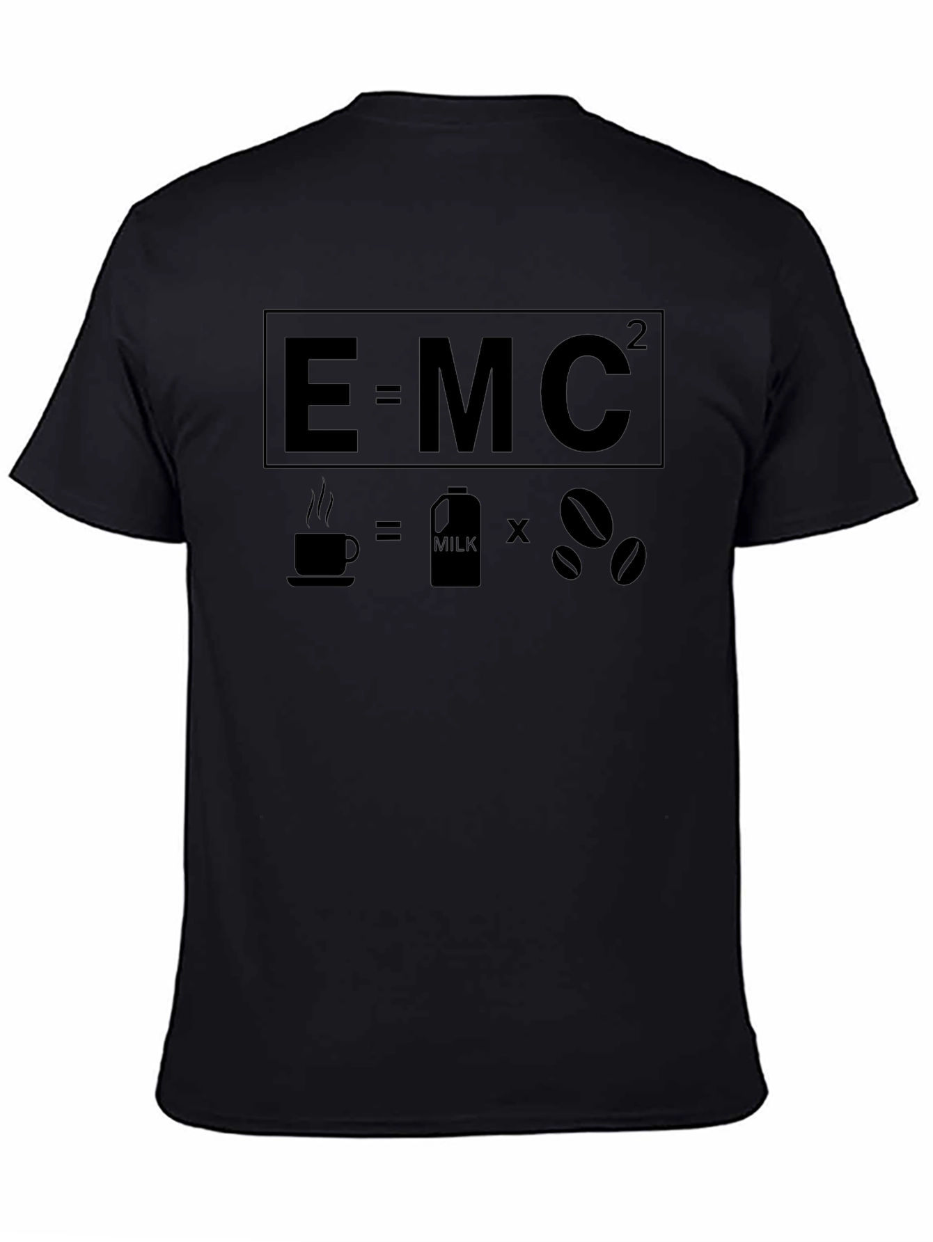 Black E=MC2 Coffee Equation Graphic Tee view 4