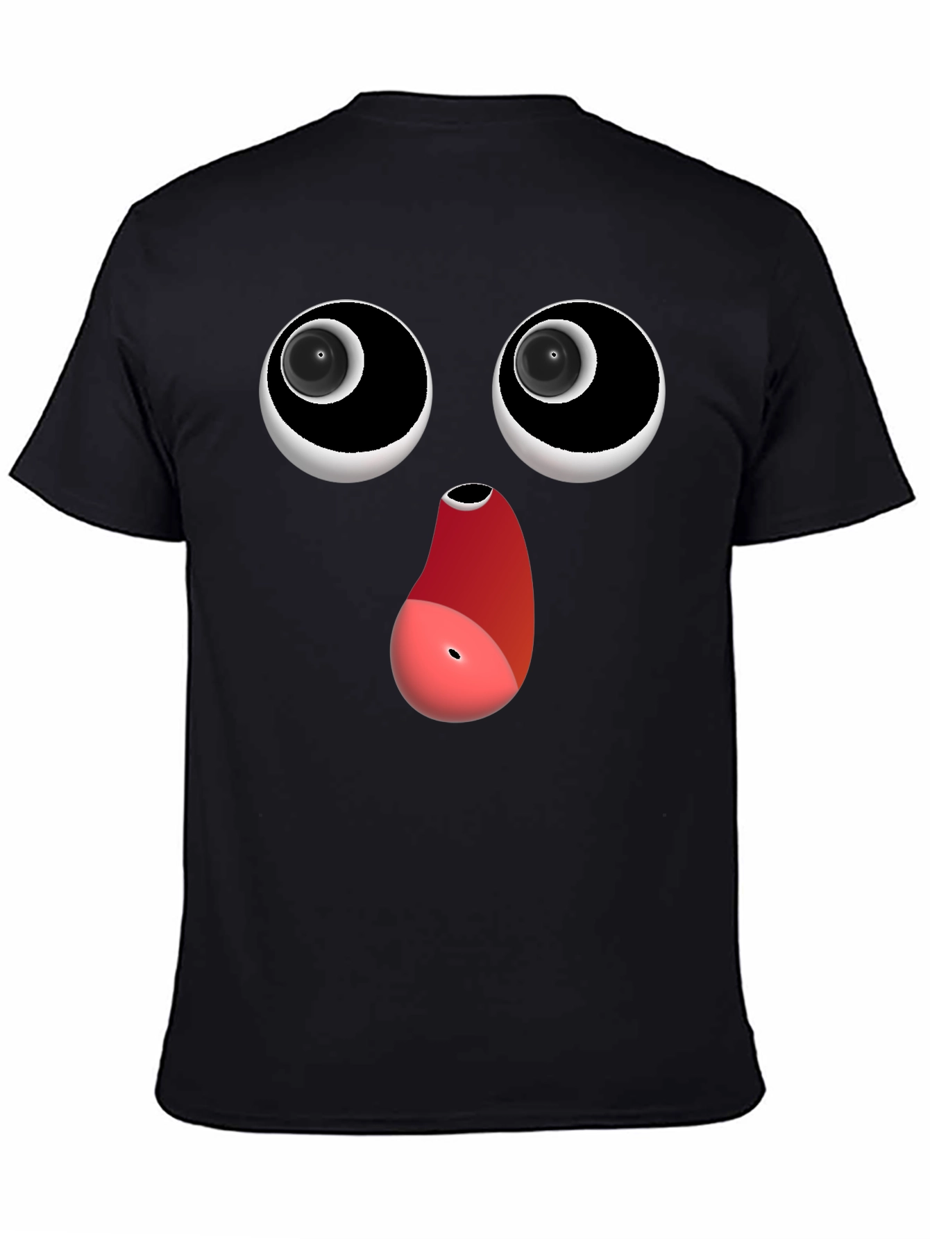 Black Funny Face Black T-Shirt view 4