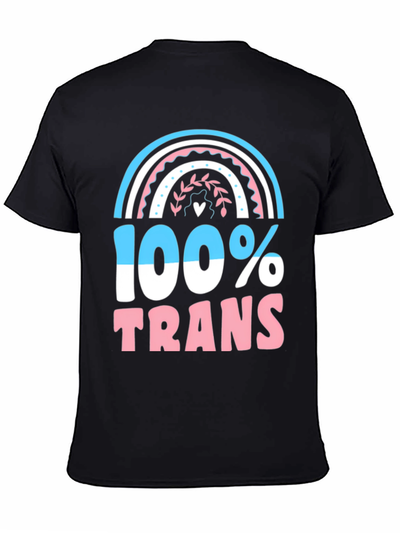 Black 100% Trans Pride T-Shirt view 4