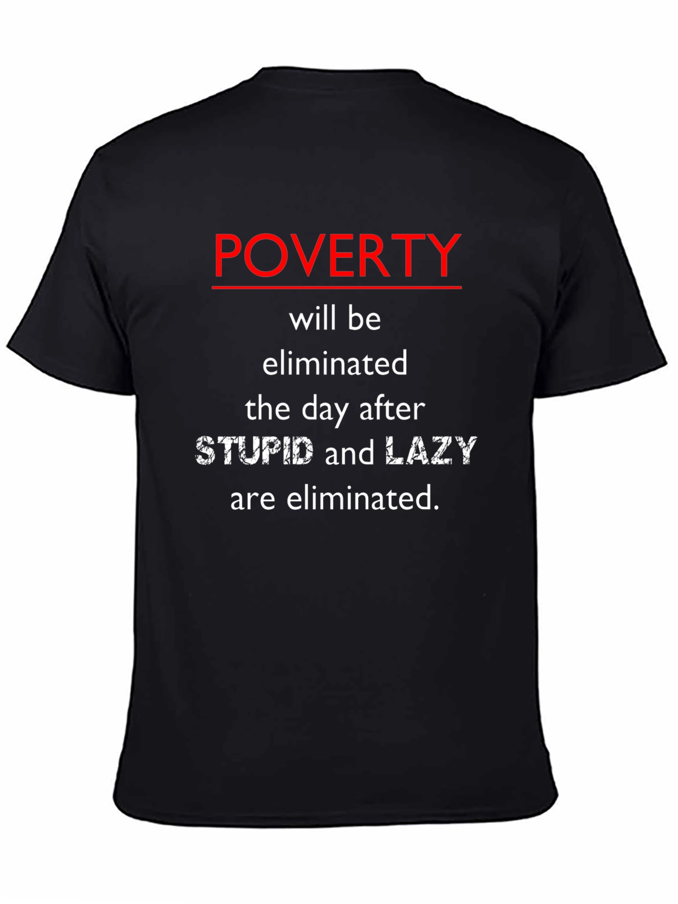 Black Poverty Elimination T-Shirt - Black view 4