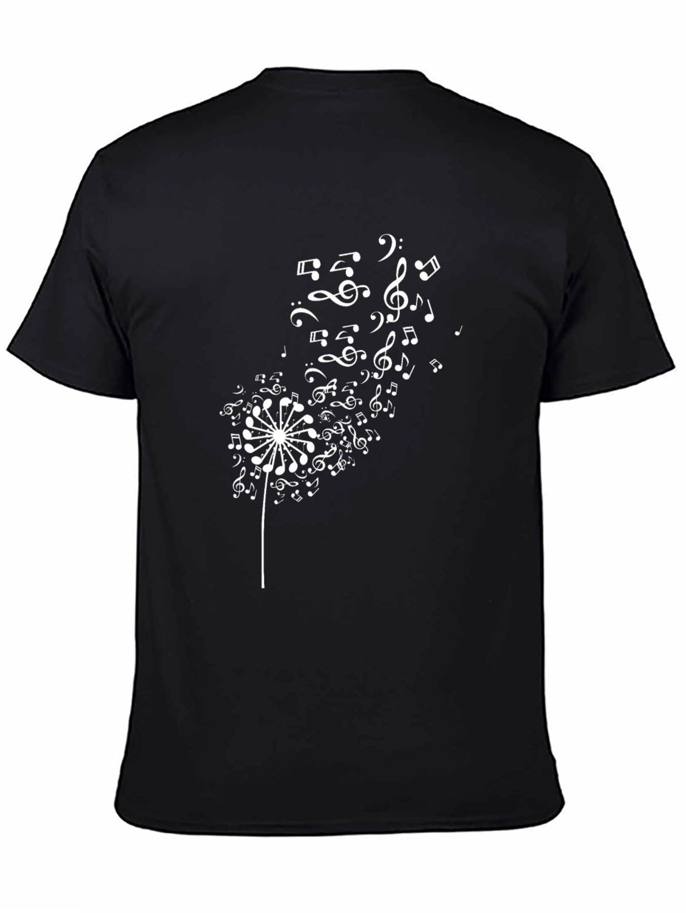 Black Musical Dandelion Black T-Shirt view 4