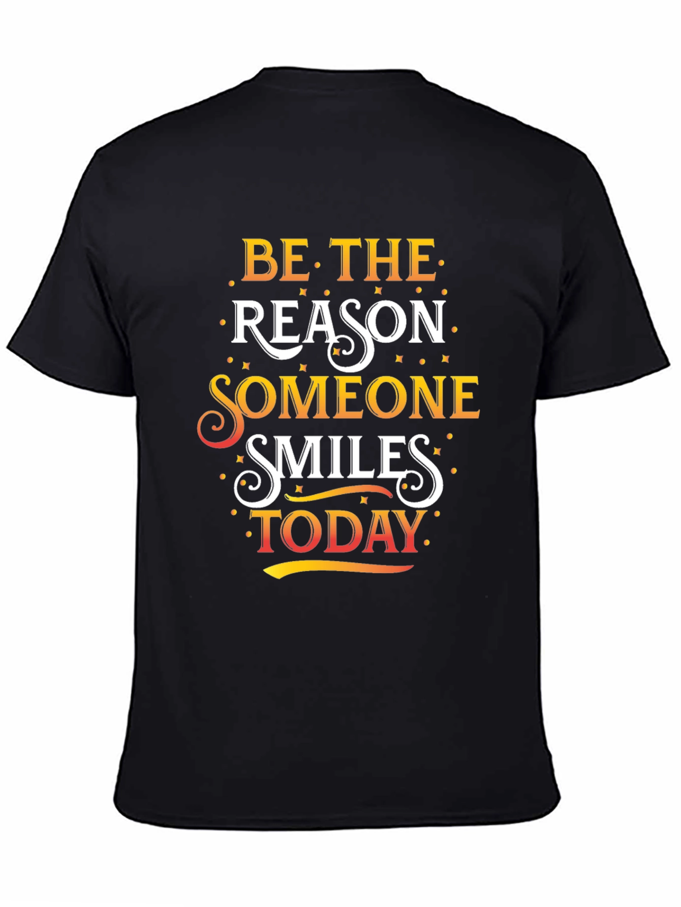 Black Inspirational Graphic Tee - Be The Reason Someone Smiles Today view 4