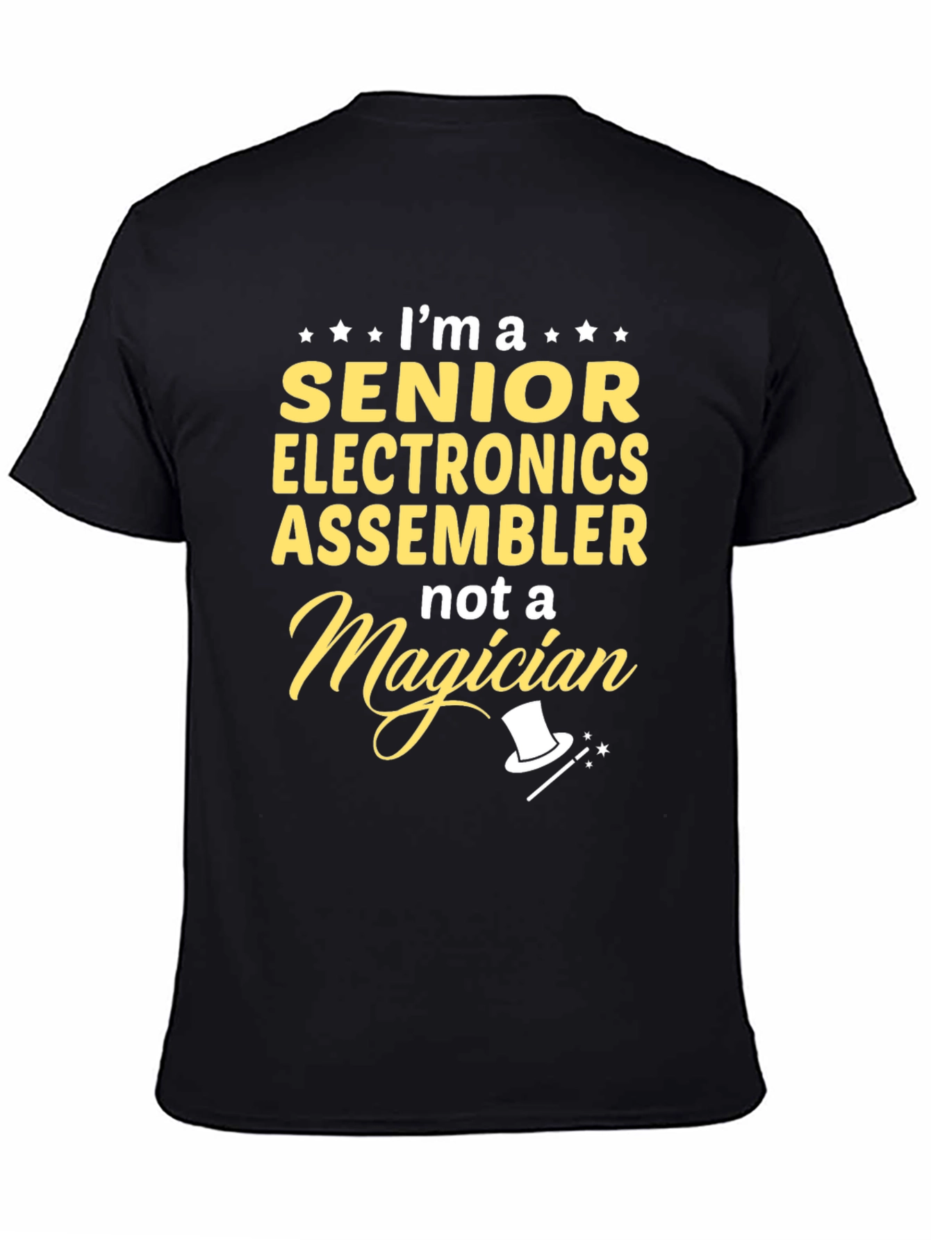 Black Senior Electronics Assembler T-Shirt - Funny Job Gift view 4