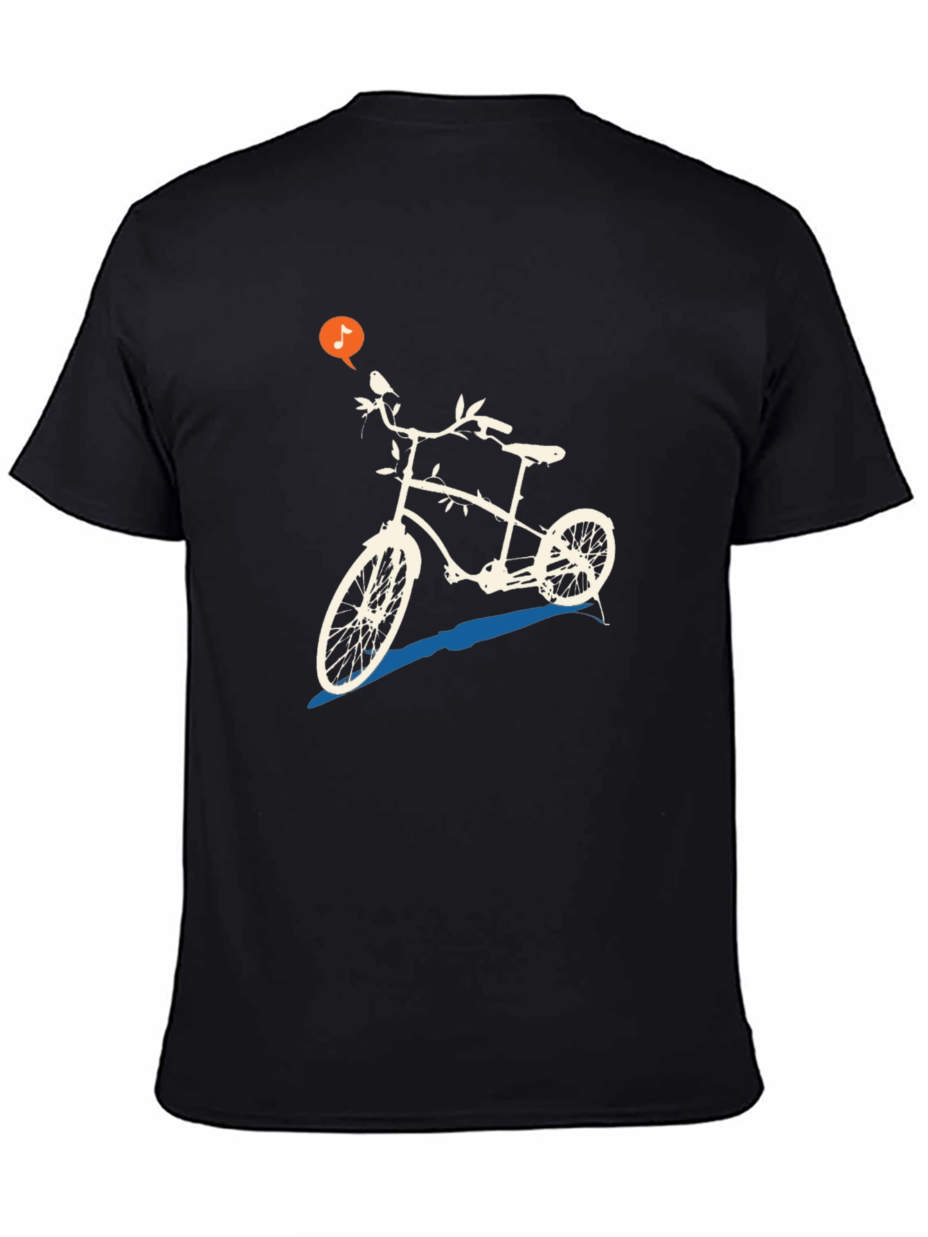 Black Unique Bicycle Graphic Tee - Black Casual T-Shirt view 4
