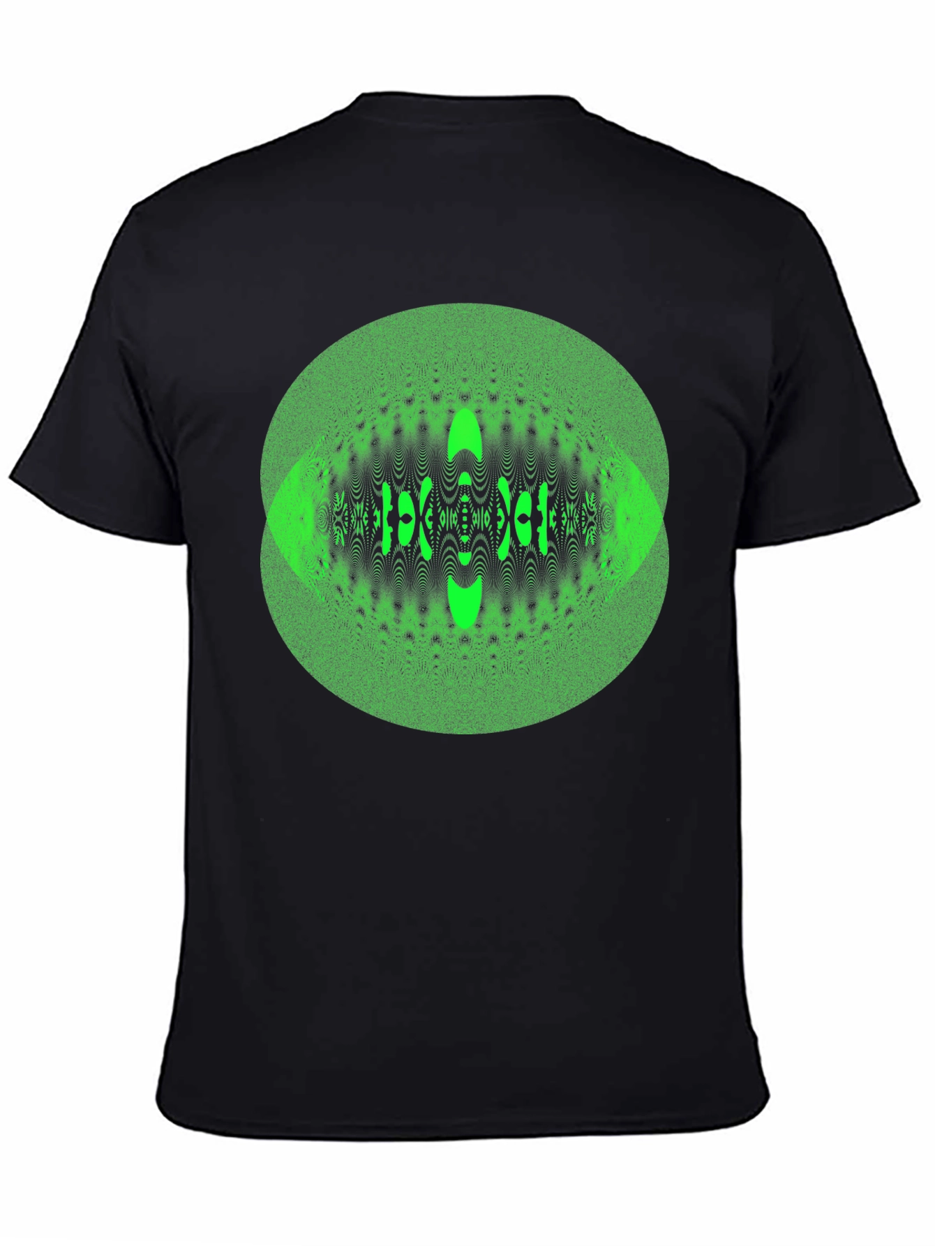 Black Green Eye Illusion Graphic Tee view 4