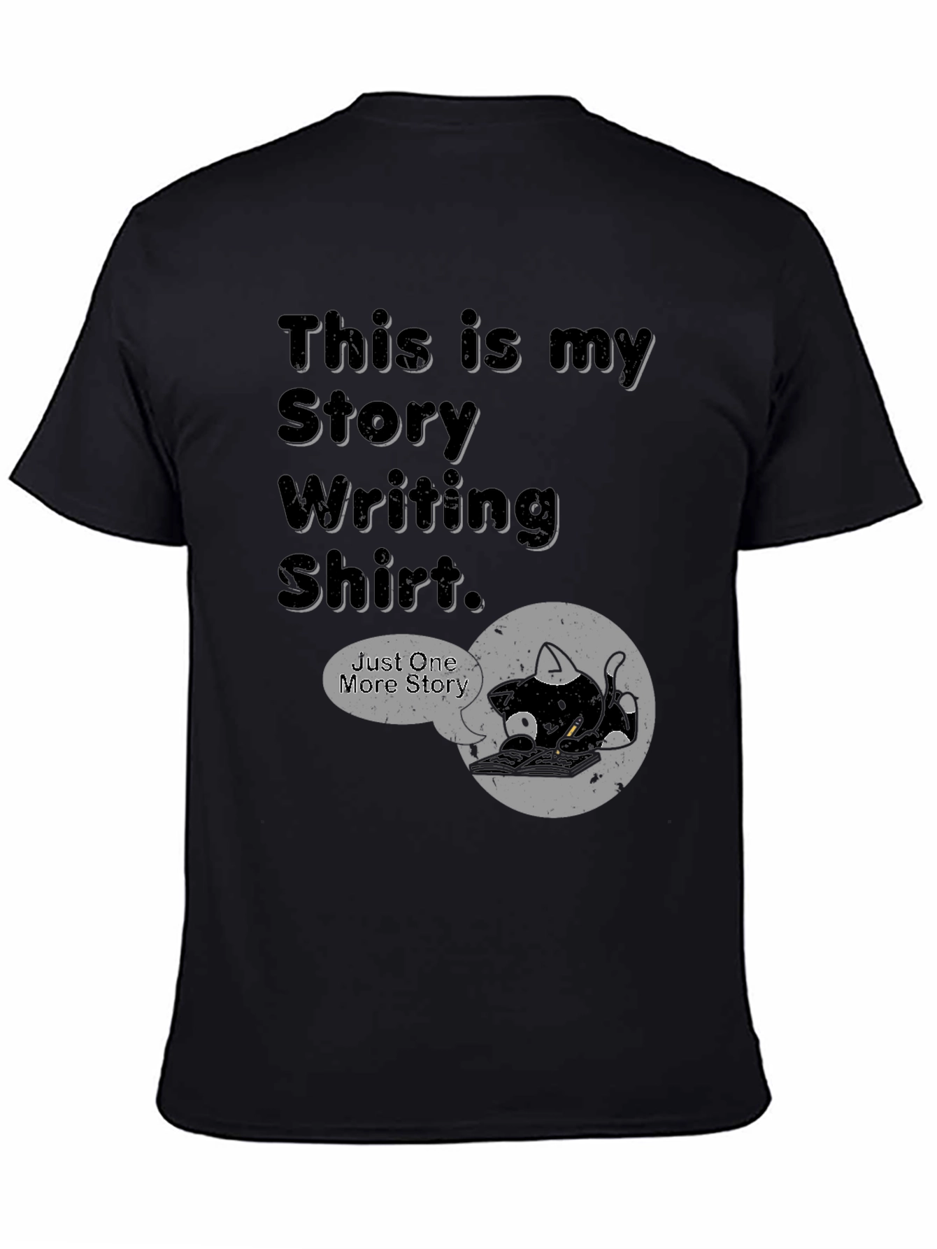 Black Story Writing Shirt - Just One More Story Tee view 4
