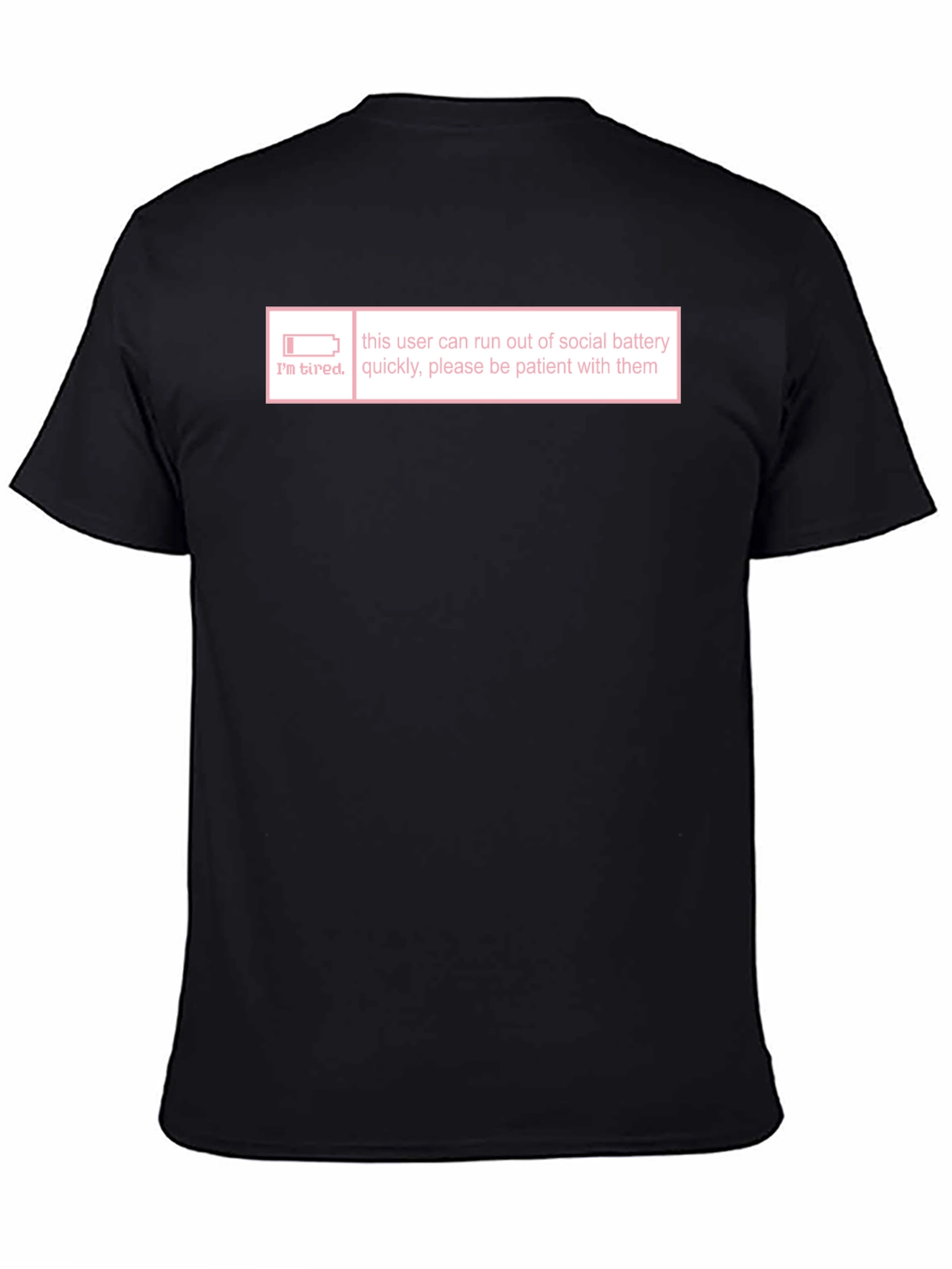 Black Introvert Social Battery T-Shirt - I'm Tired Graphic Tee view 4