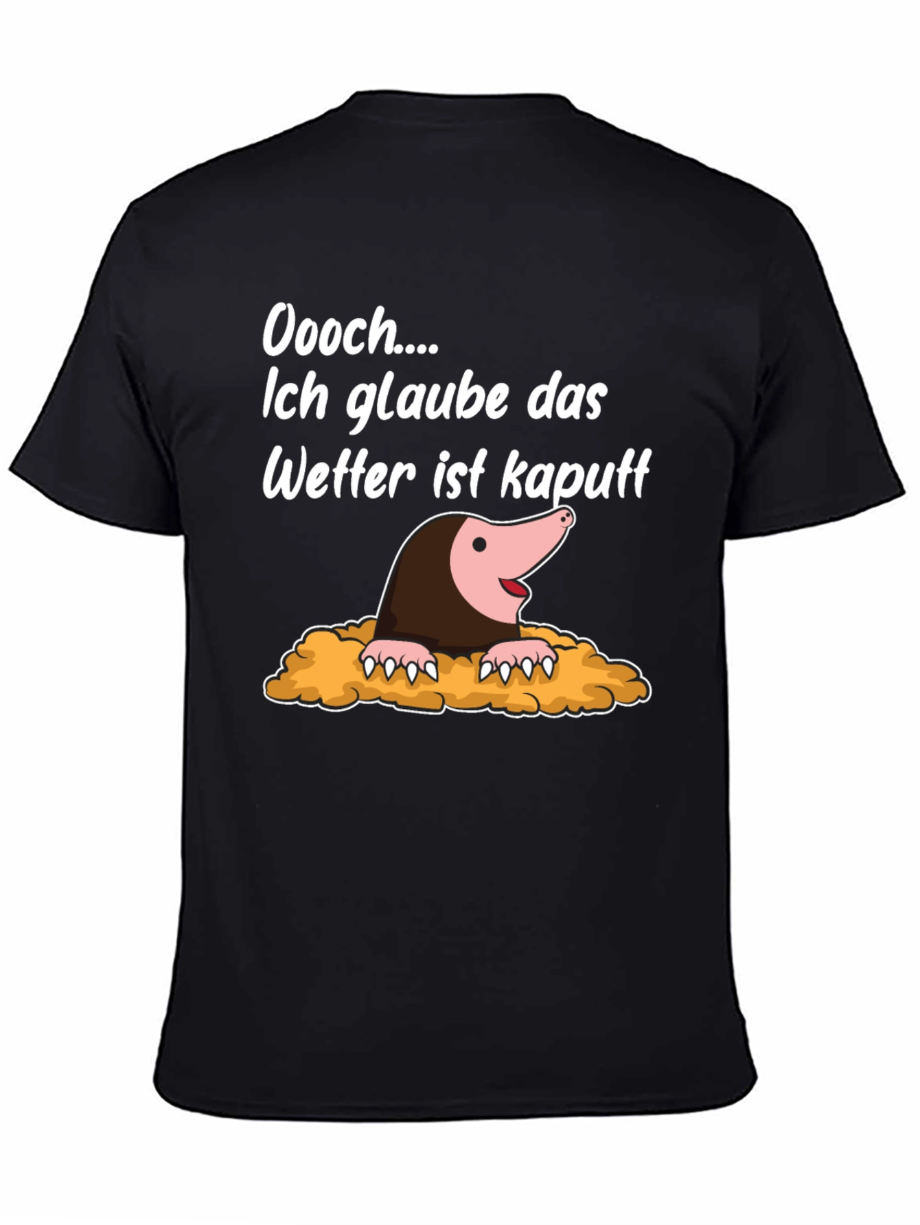 Black Funny Mole Weather Pun T-Shirt view 4