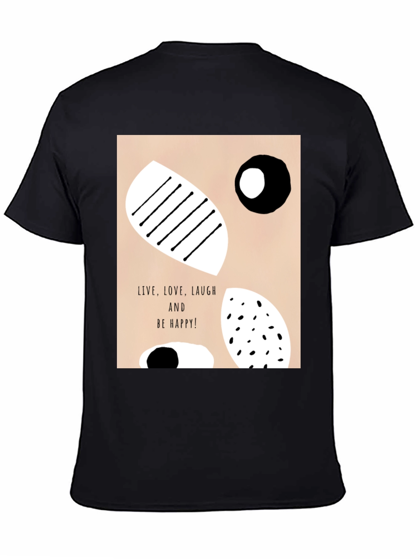 Black Abstract Graphic Print Black T-Shirt view 4