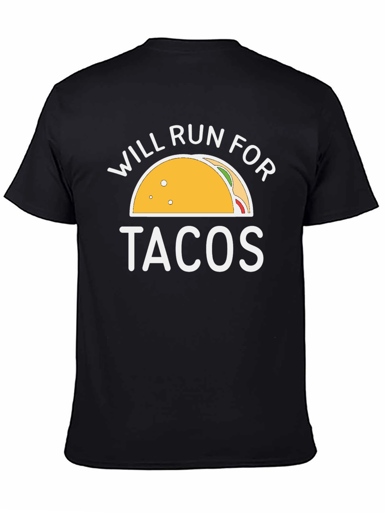 Black Will Run For Tacos Graphic Tee - Black view 4