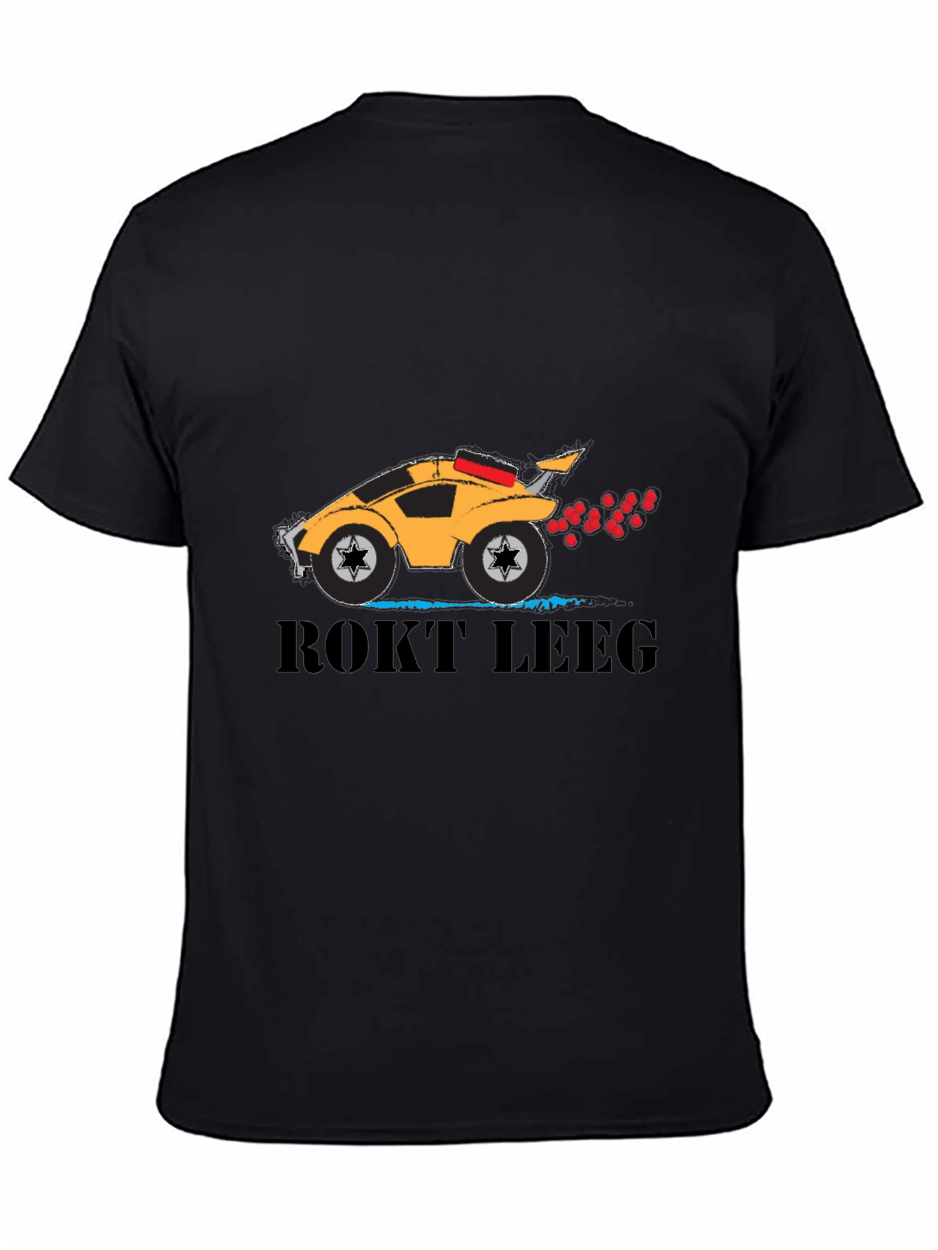 Black ROKT LEEG Black Graphic T-Shirt - Car Design view 4