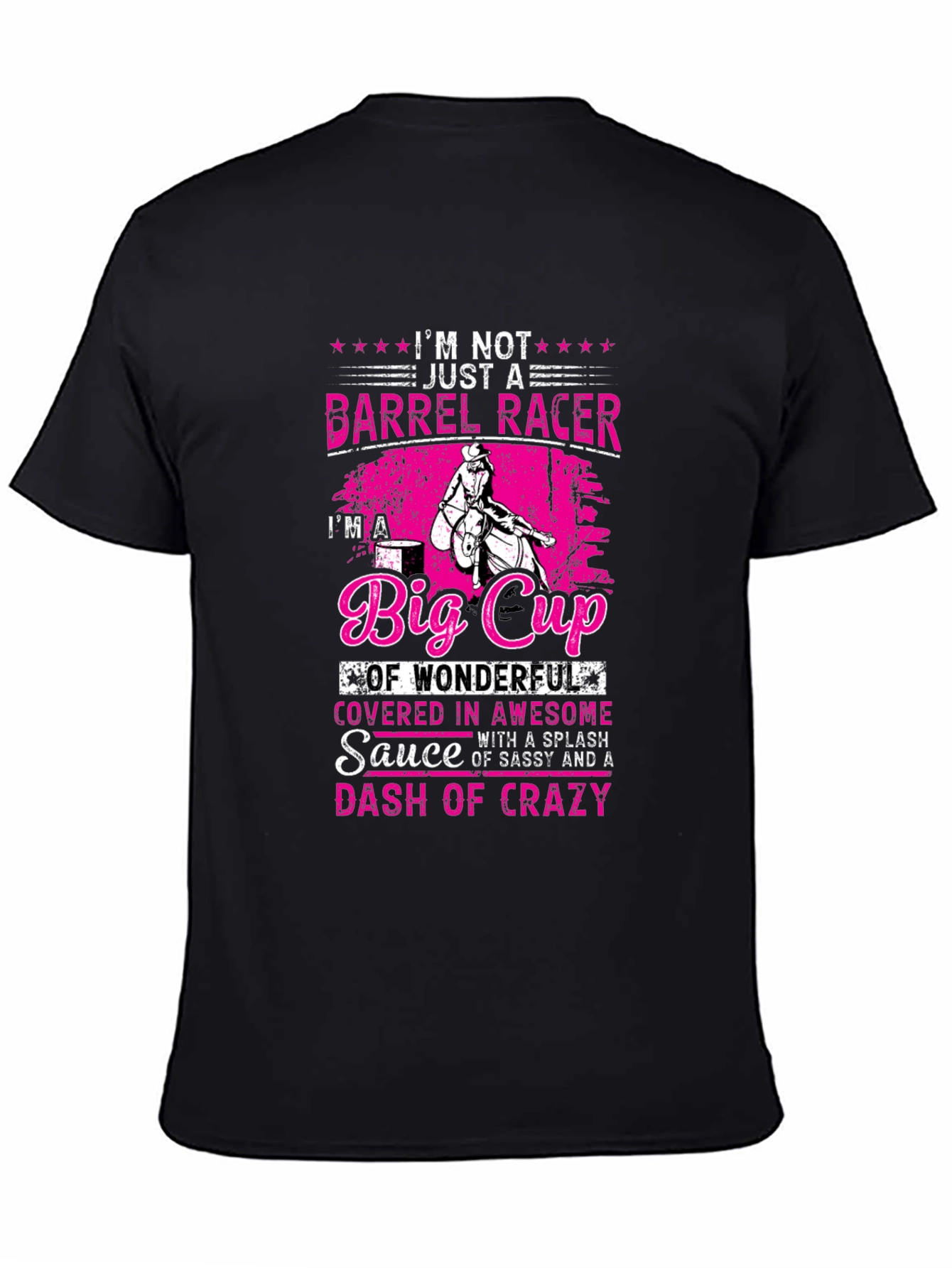 Black Barrel Racer Big Cup Graphic T-Shirt view 4