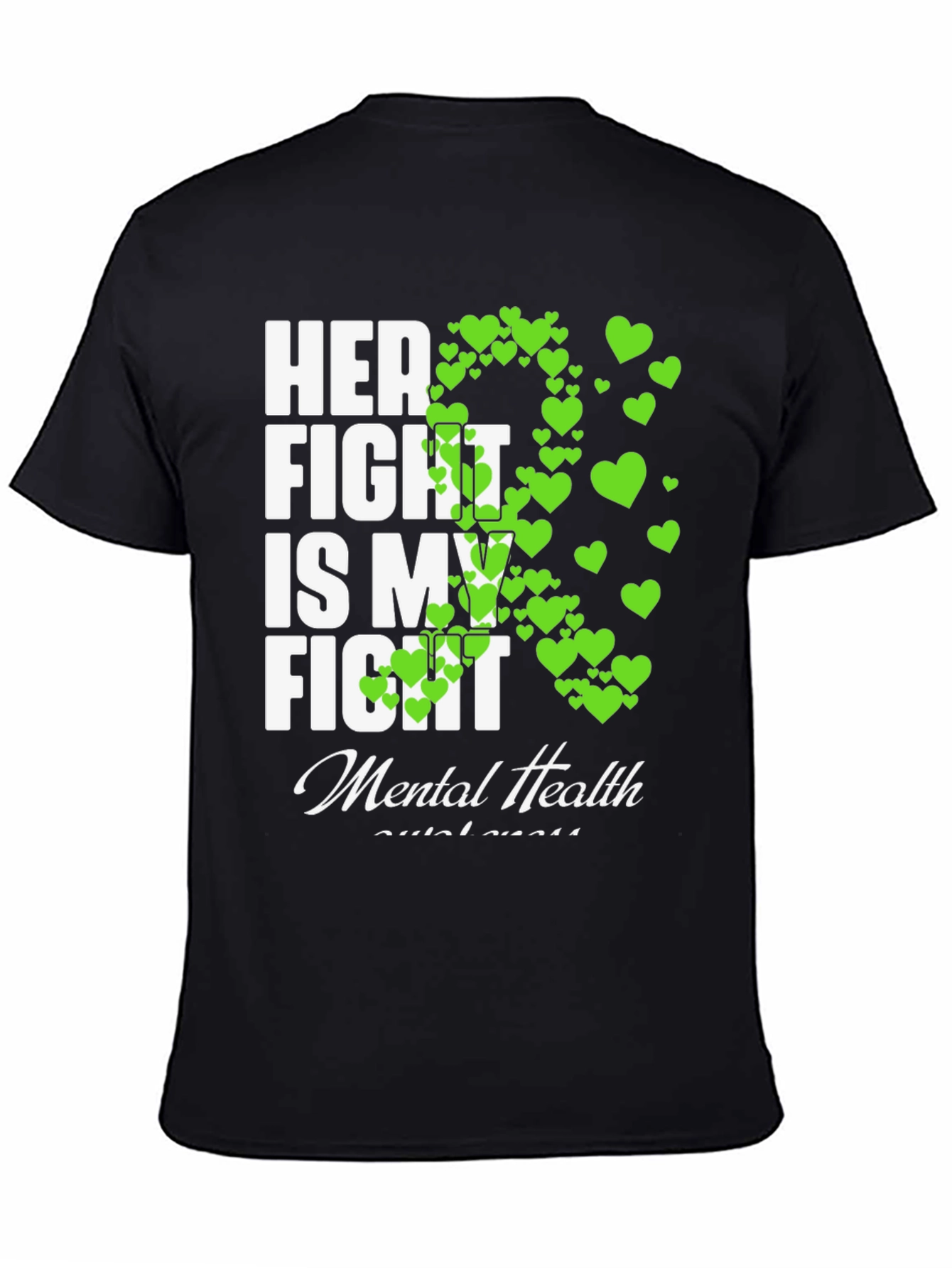 Black Mental Health Awareness T-Shirt - Her Fight Is My Fight view 4