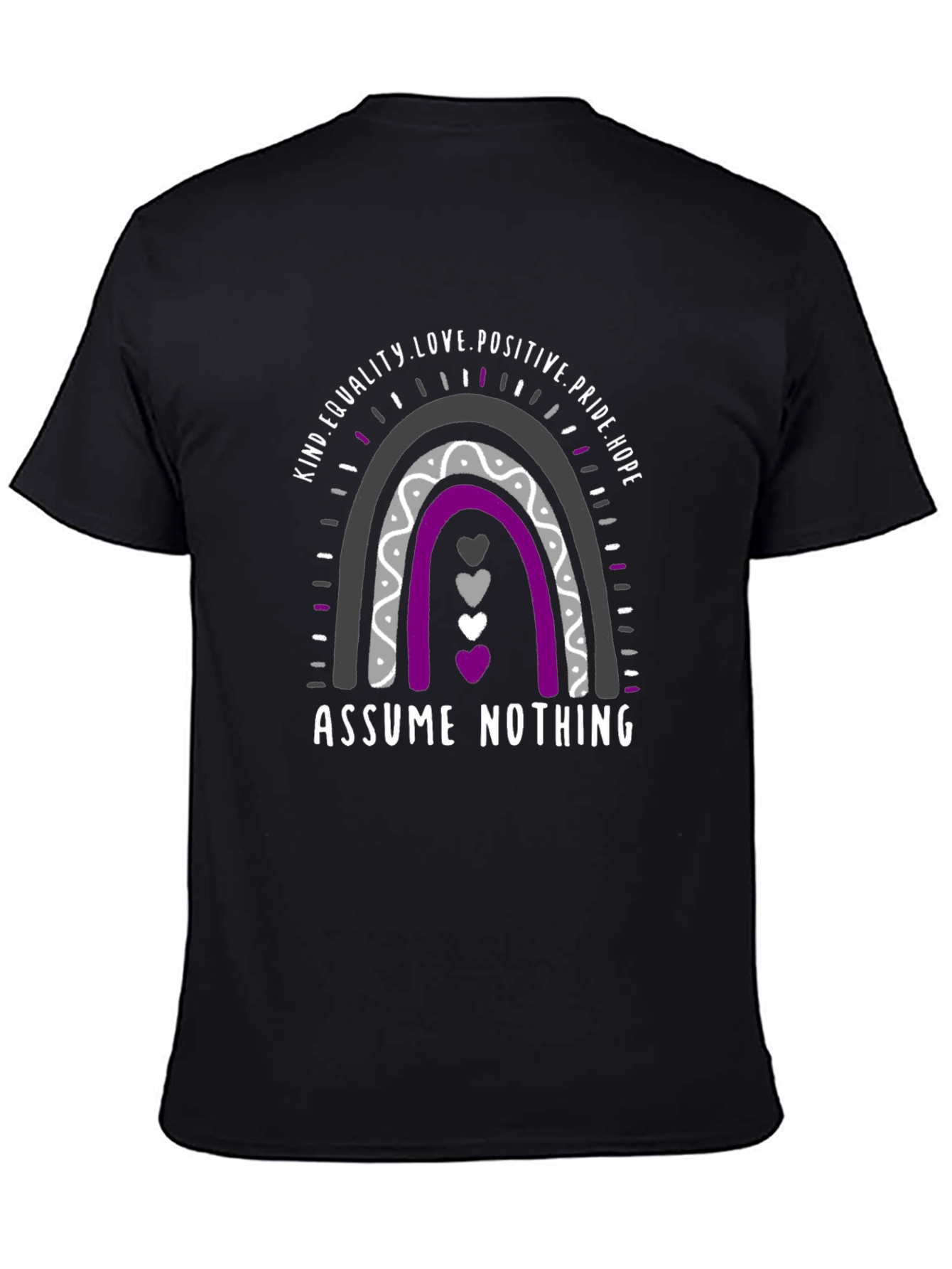 Black Ace Pride Rainbow T-Shirt - Assume Nothing view 4
