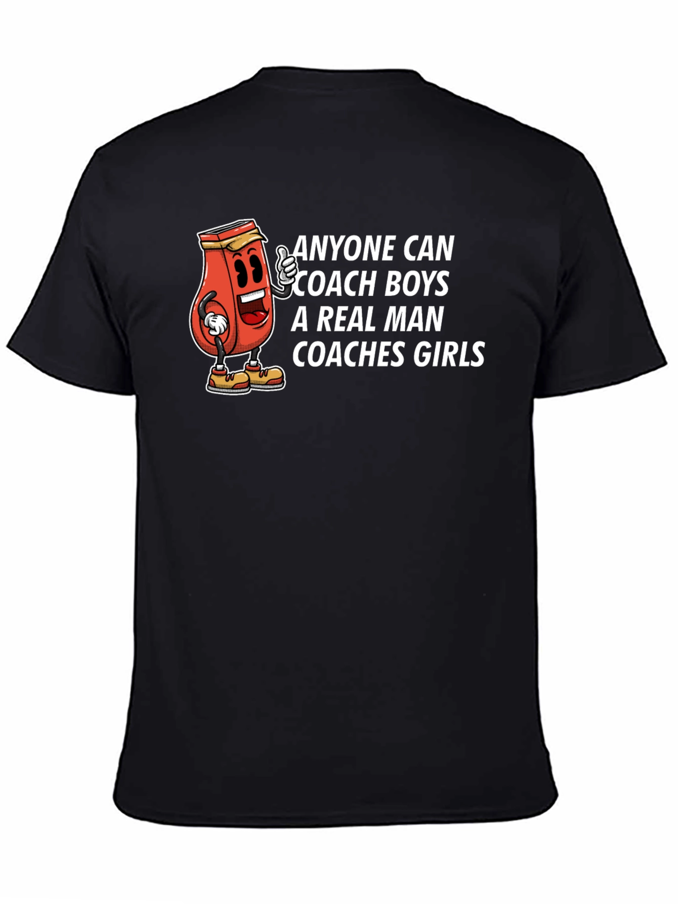 Black Funny Coaches Girls T-Shirt, A Real Man Coaches Girls Tee view 4