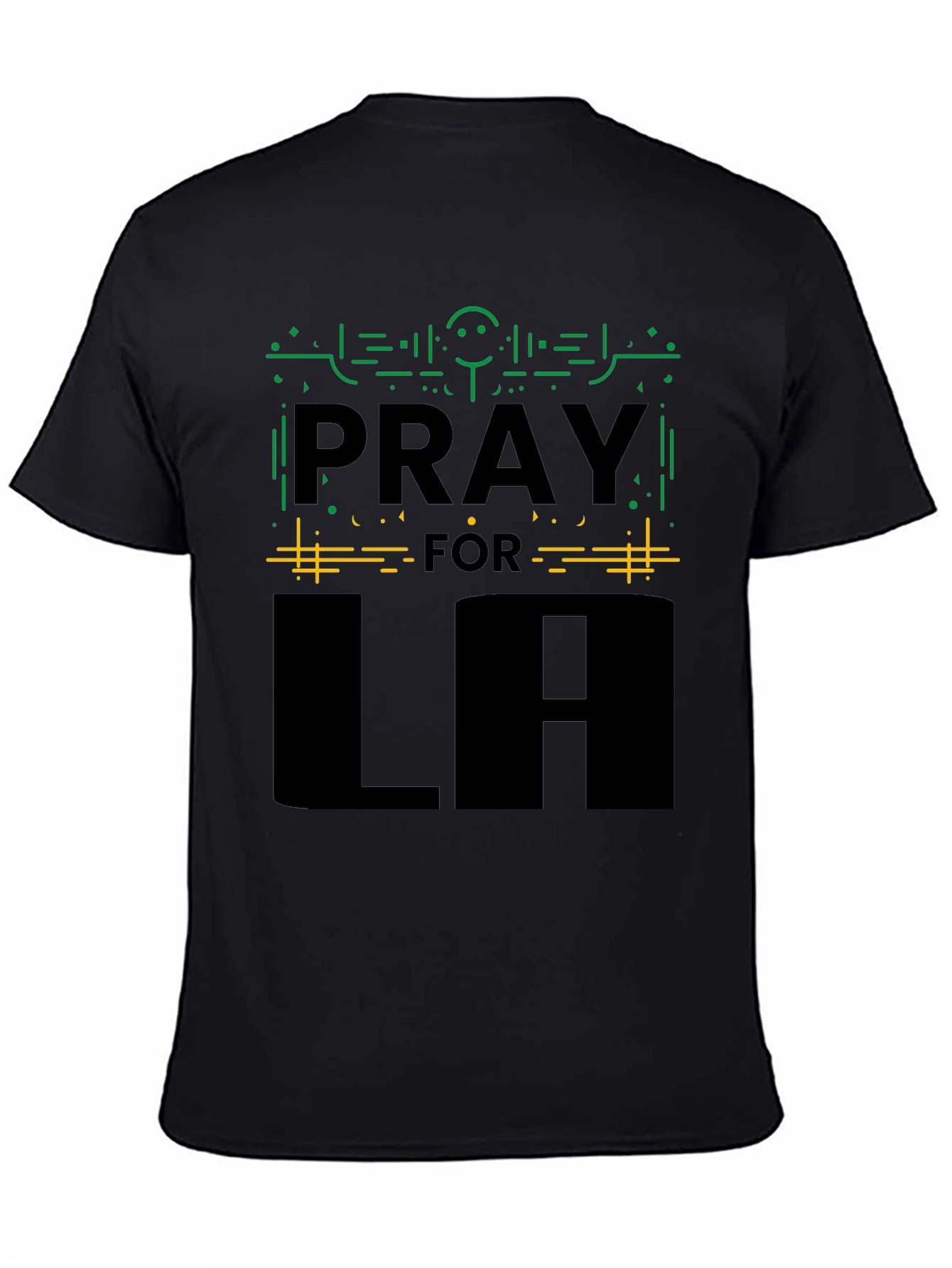 Black Pray for LA Black Graphic Tee - Comfort Fit view 4