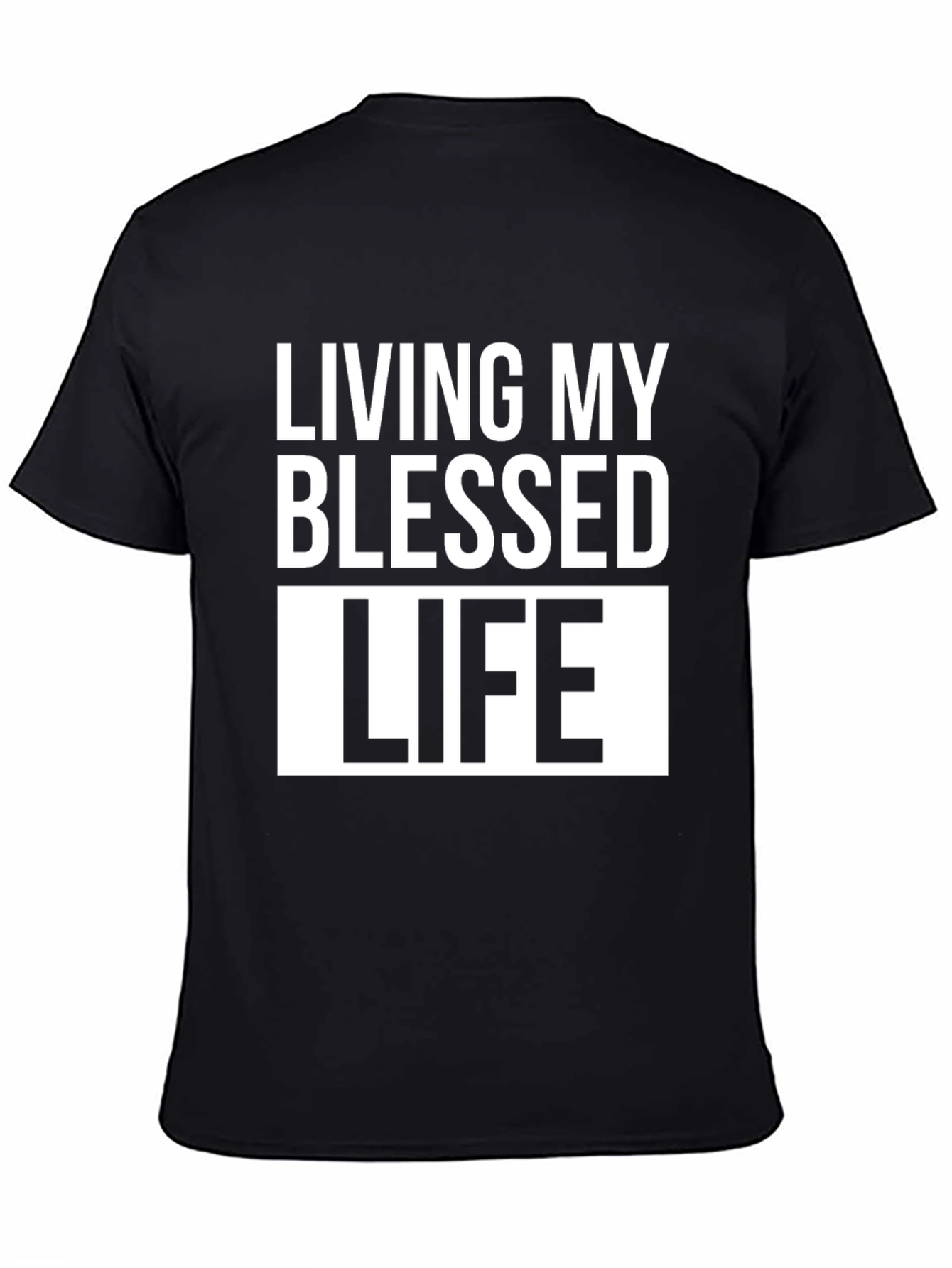 Black Living My Blessed Life T-Shirt - Black view 4