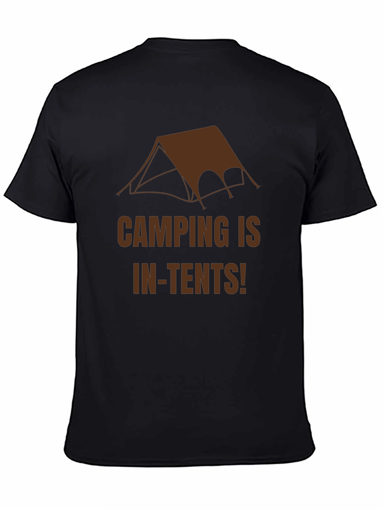 Black Camping In-Tents Graphic Tee - Black Cotton T-Shirt view 4