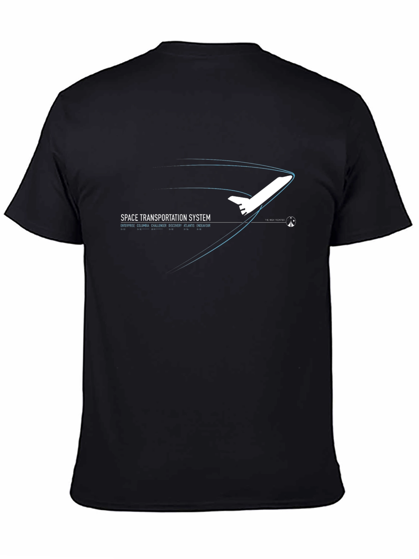 Black Space Transportation System Black T-Shirt view 4