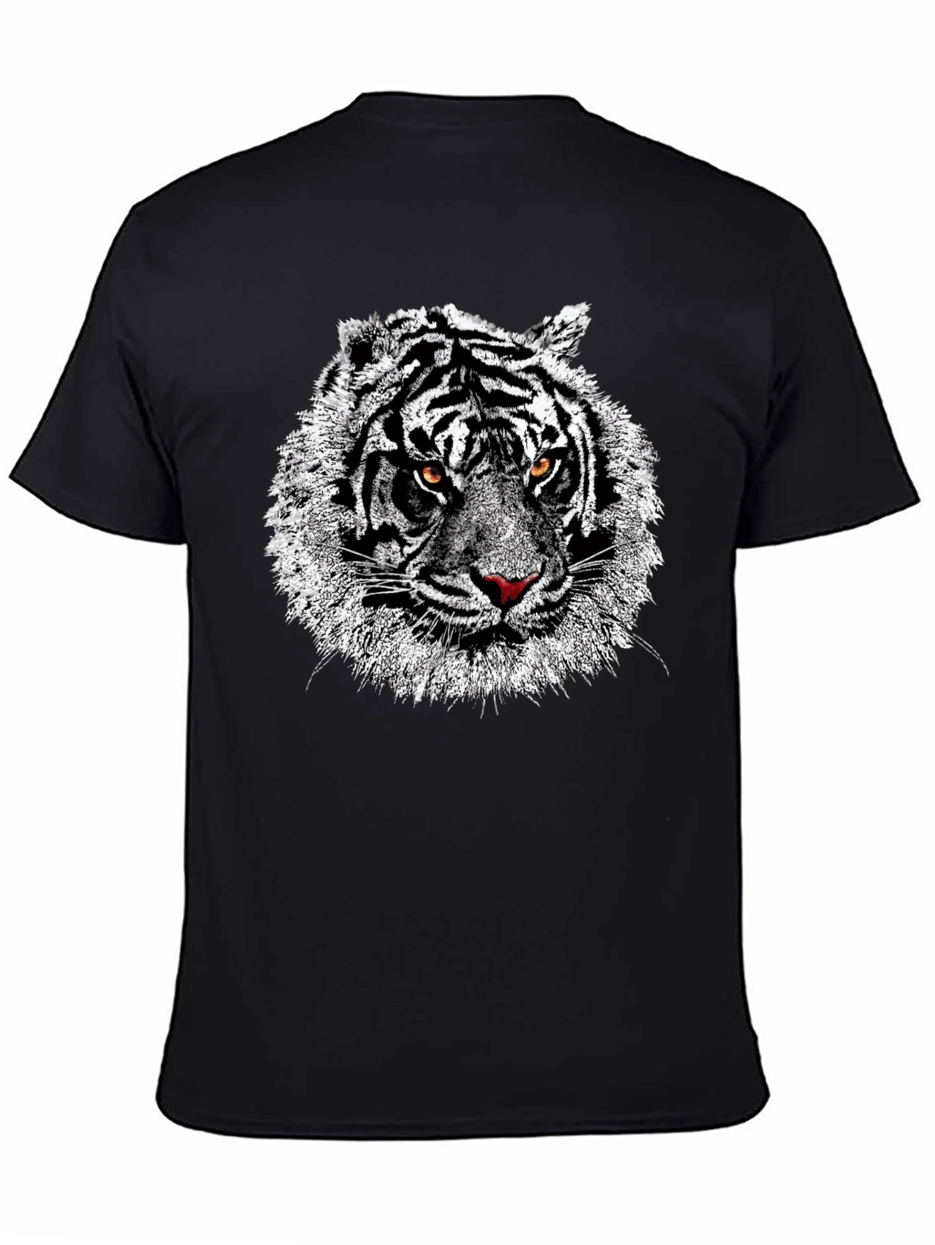 Black Tiger Graphic Print Black T-Shirt view 4