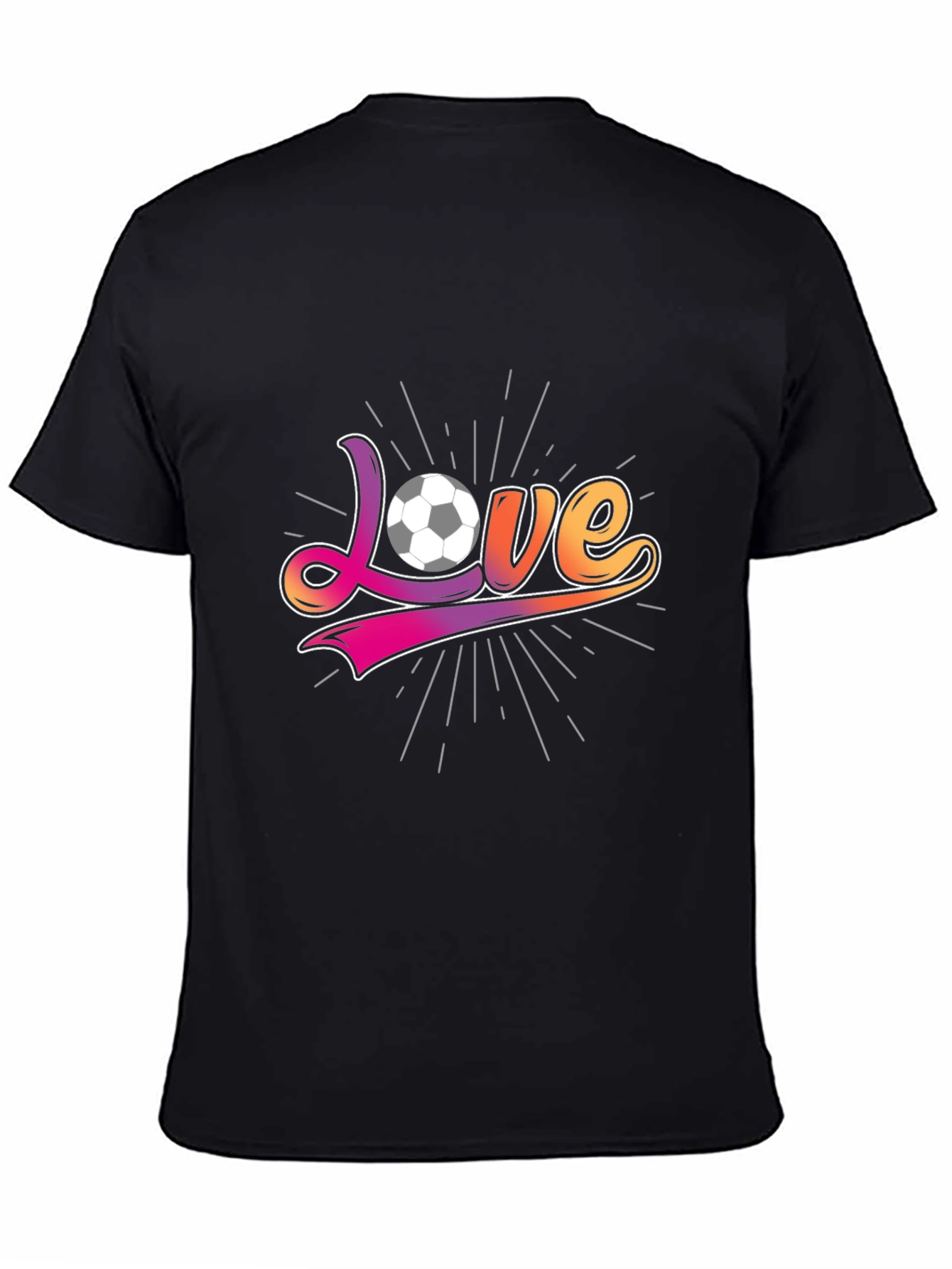 Black Soccer Love Graphic T-Shirt view 4