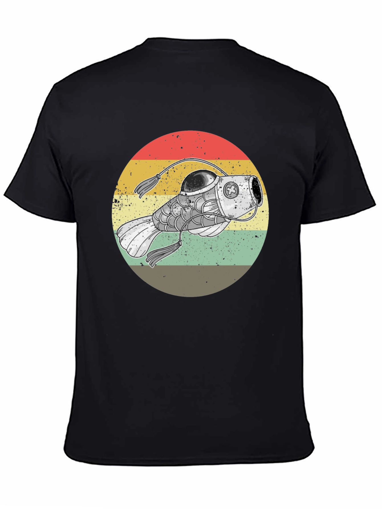 Black Retro Angler Fish Graphic Tee - Black view 4